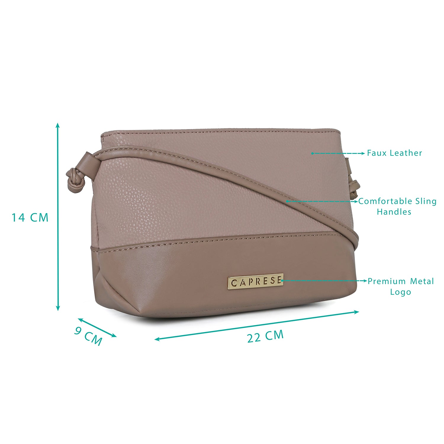 Caprese Aura Medium Soft Pink Sling Bag - Image 3