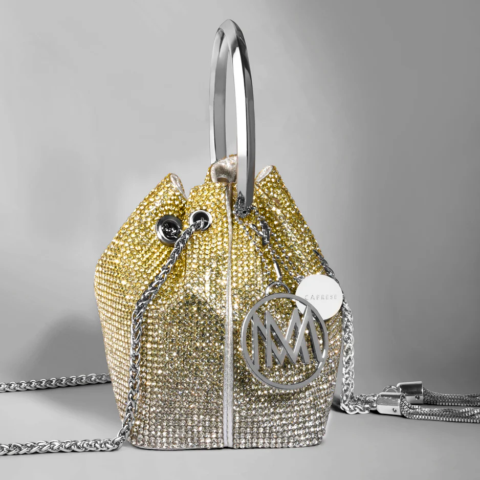 Caprese Aurora Silver Gold Clutch - Image 4