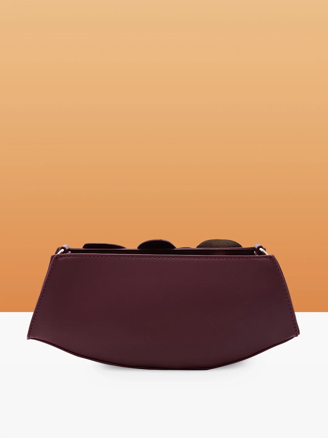 Caprese Ava Flower 3D Medium Bordeaux Clutch Bag - Image 4