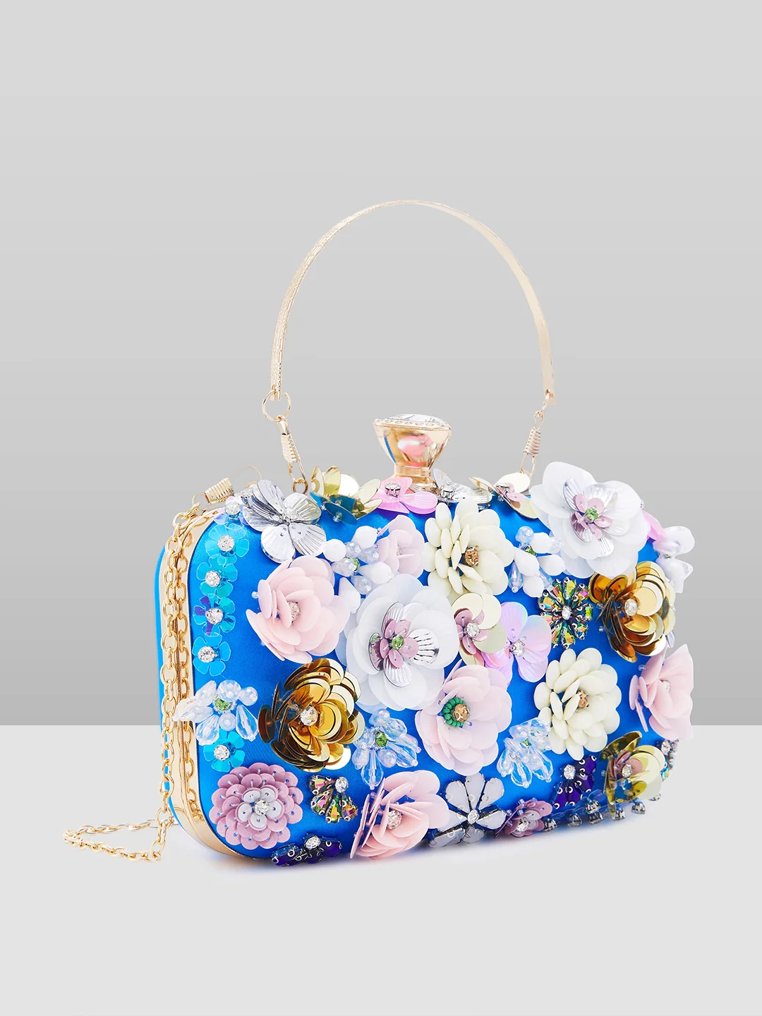 Caprese Ava Floral Small Blue Clutch Box - Image 5