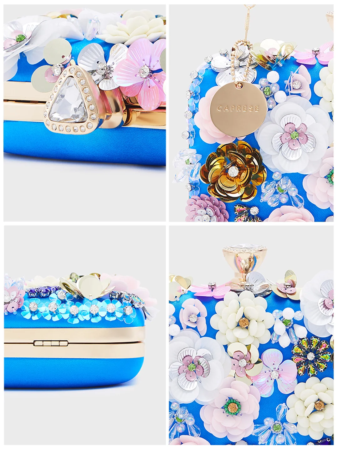 Caprese Ava Floral Small Blue Clutch Box - Image 8