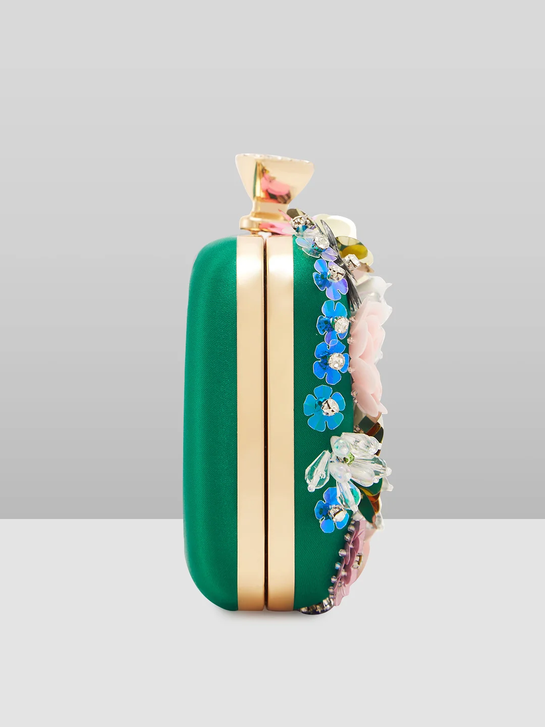 Caprese Ava Floral Small Dark Green Clutch Box - Image 8