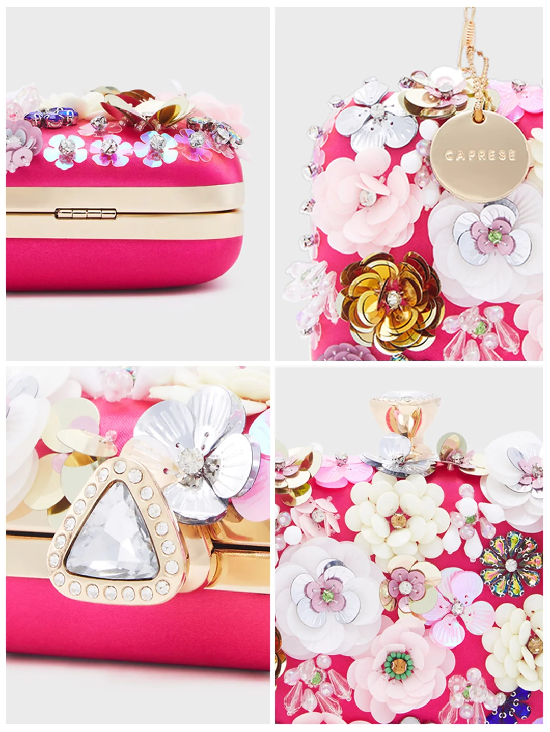 Caprese Ava Floral Small Magenta Clutch Box - Image 6