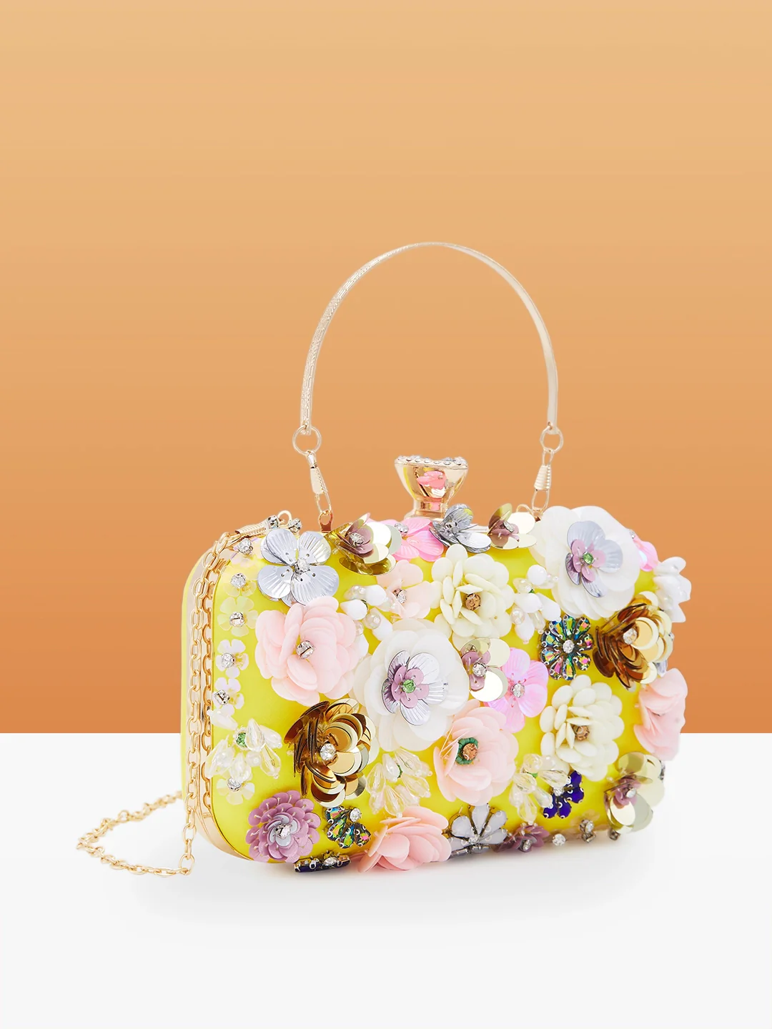 Caprese Ava Floral Small Yellow Clutch Box - Image 6