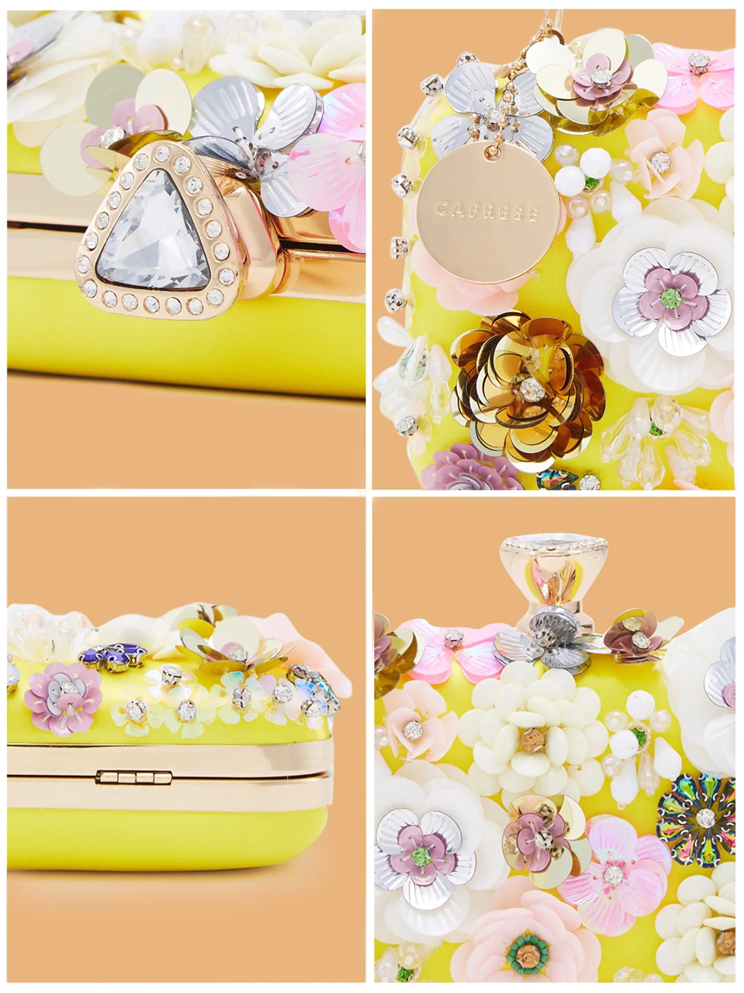 Caprese Ava Floral Small Yellow Clutch Box - Image 8