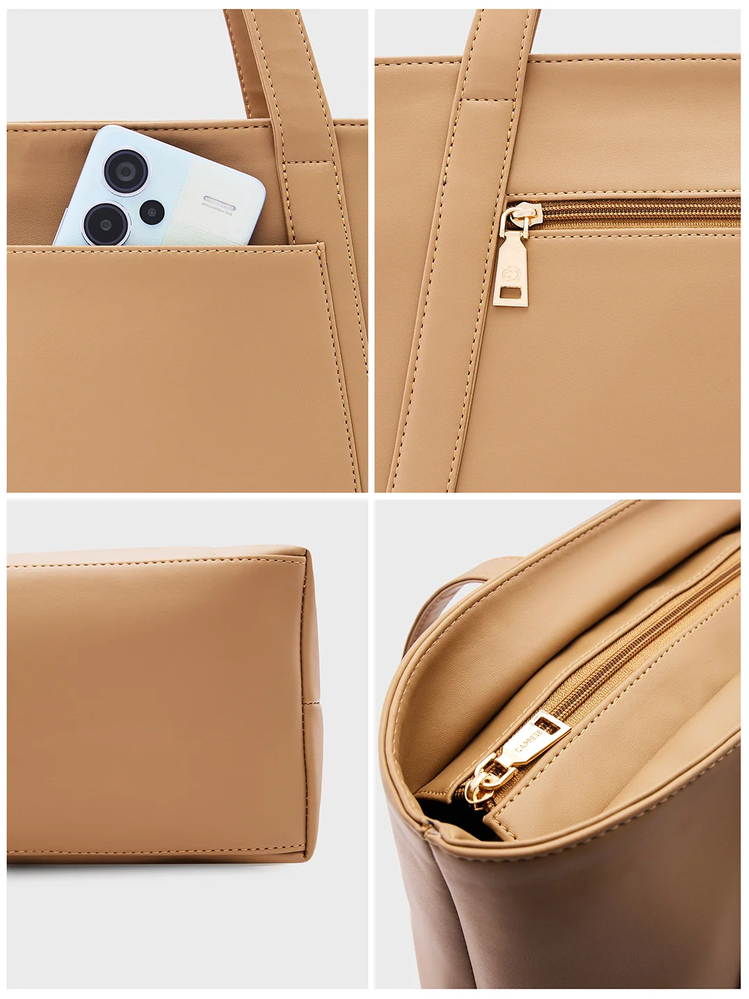 Caprese Aarya Large Beige Tote Bag - Image 13