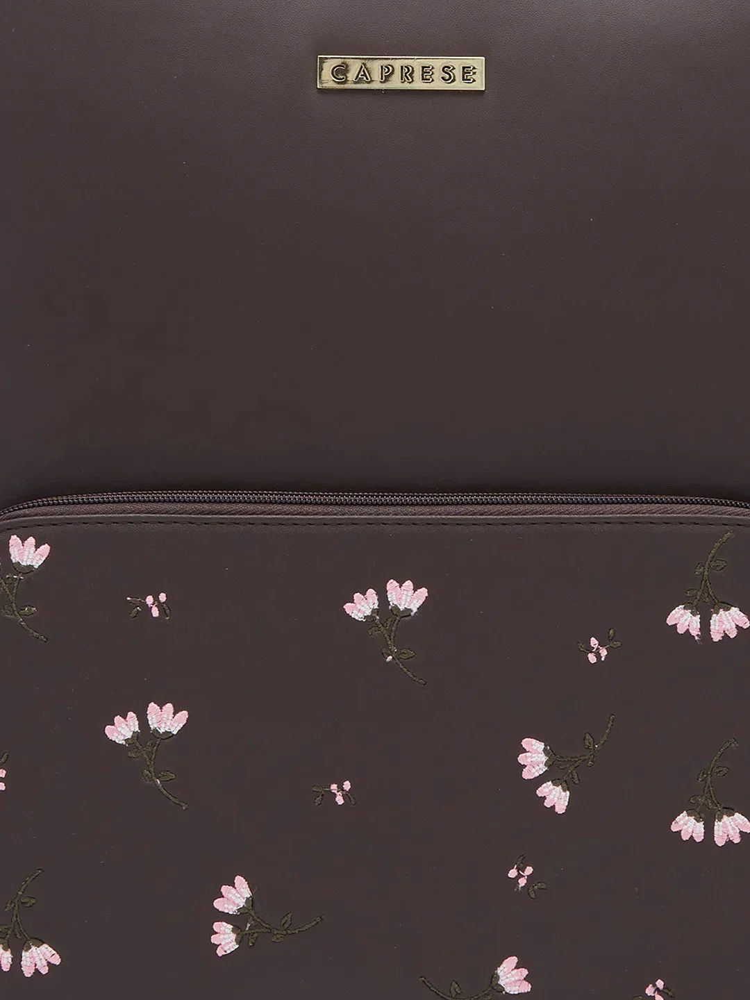 Caprese Adah Large Chocolate Brown Laptop Backpack - Image 10