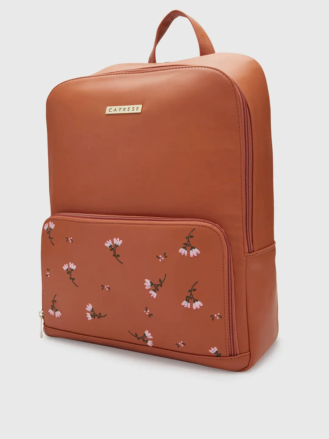 Caprese Adah Large Tan Laptop Backpack - Image 5