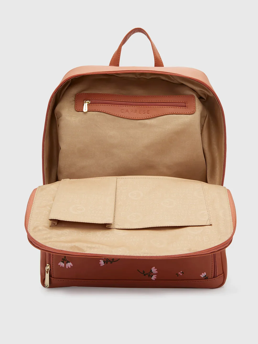 Caprese Adah Large Tan Laptop Backpack - Image 9