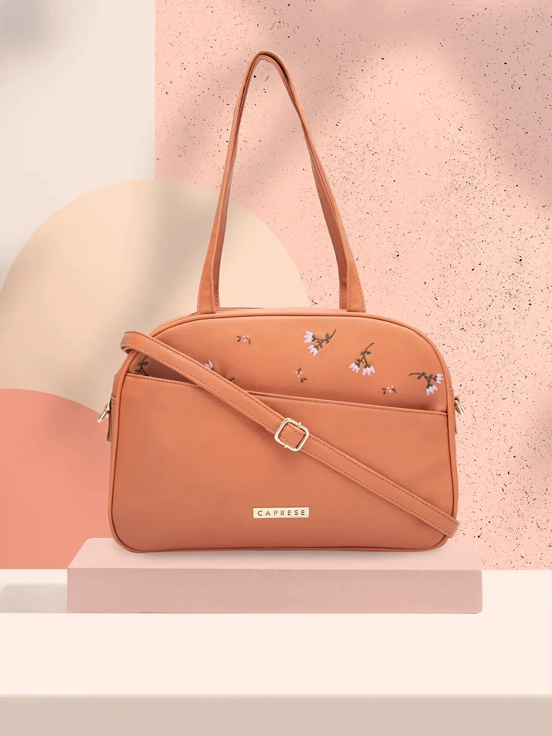 Caprese Adah Large Tan Satchel Bag - Image 2