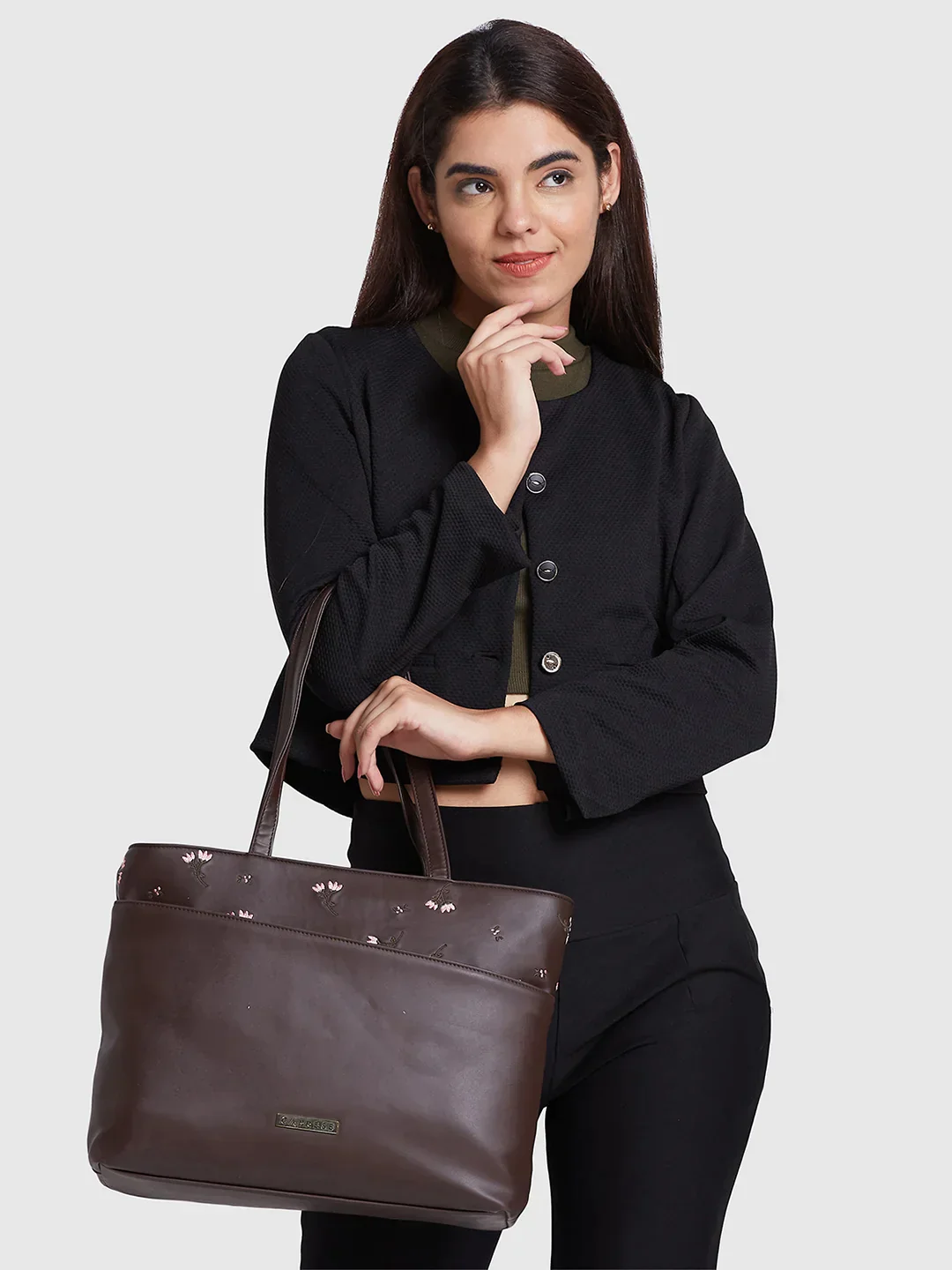 Caprese Adah Large Chocolate Brown Tote Bag - Image 3