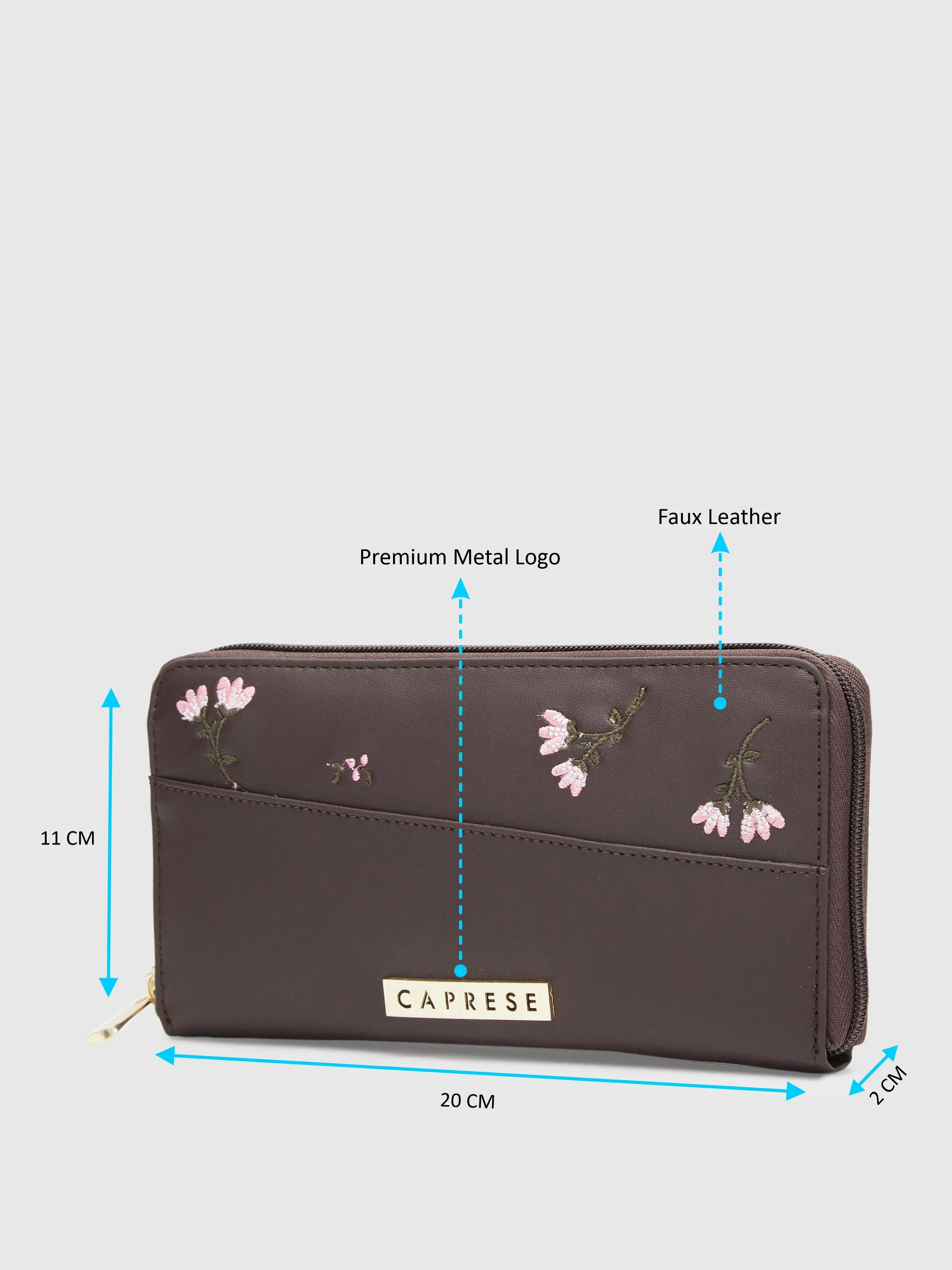 Caprese Adah Large Chocolate Brown Wallet - Image 5