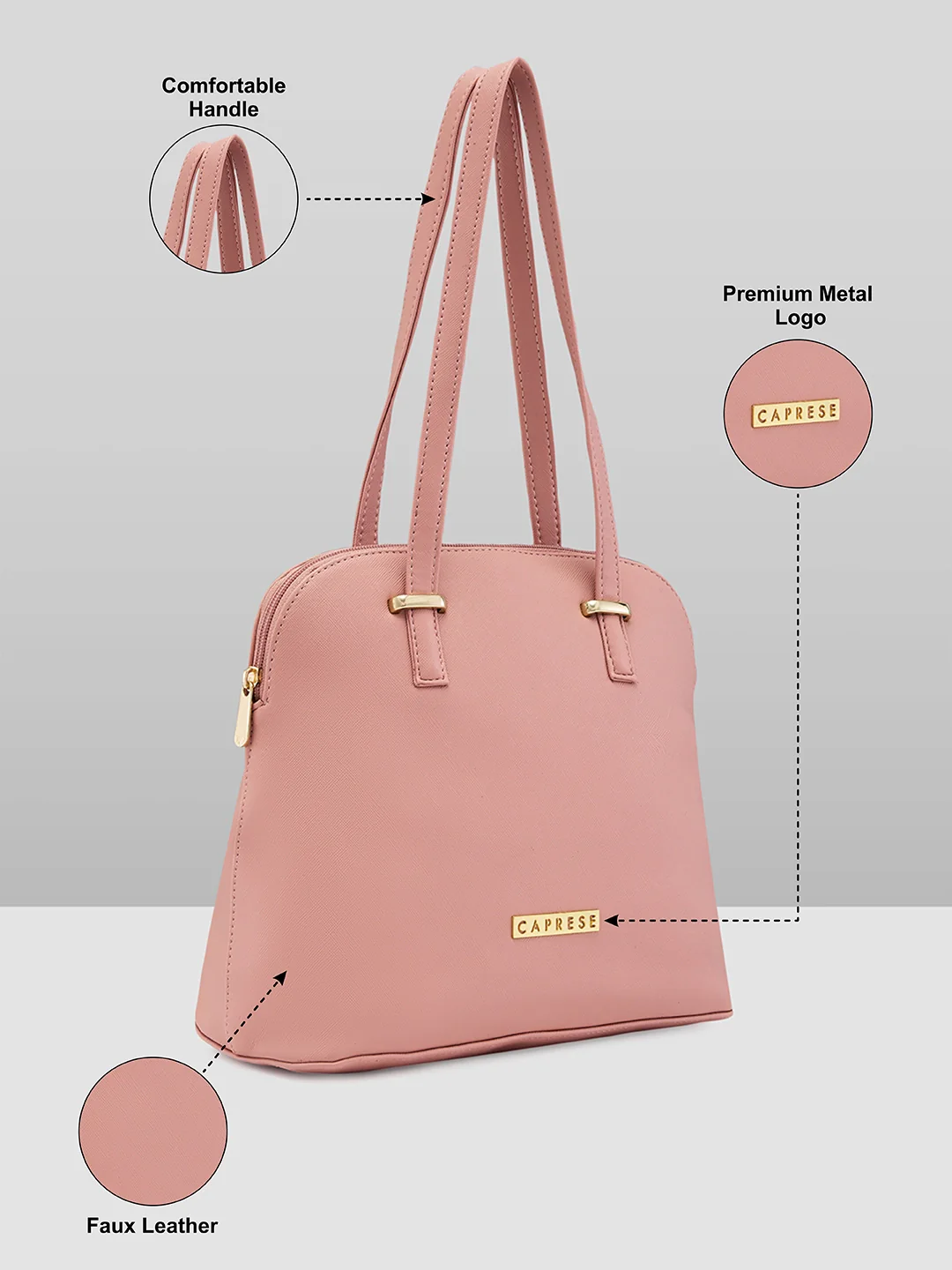 Caprese Afra Small Blush Satchel Bag - Image 6