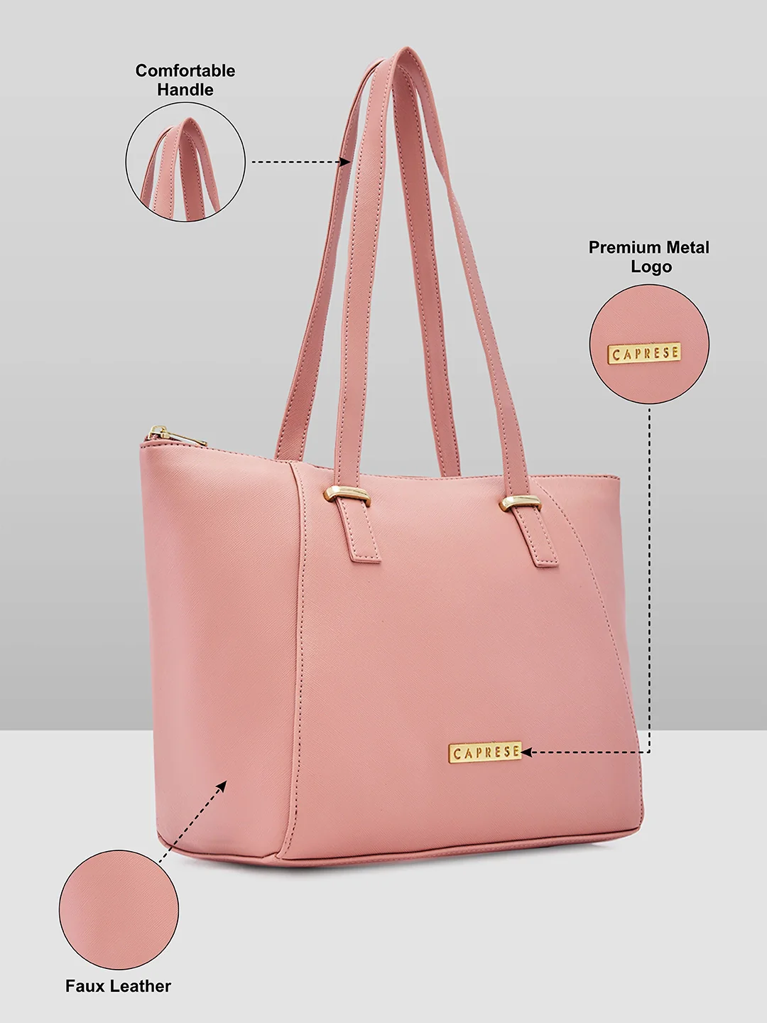 Caprese Afra Medium Blush Tote Bag - Image 6