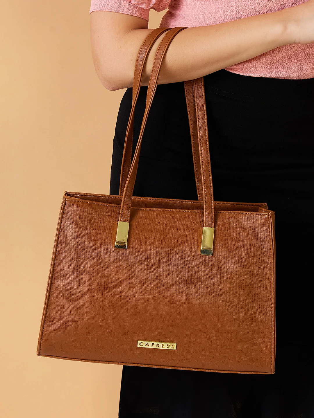 Caprese Afra Medium Tan Tote Bag - Image 10