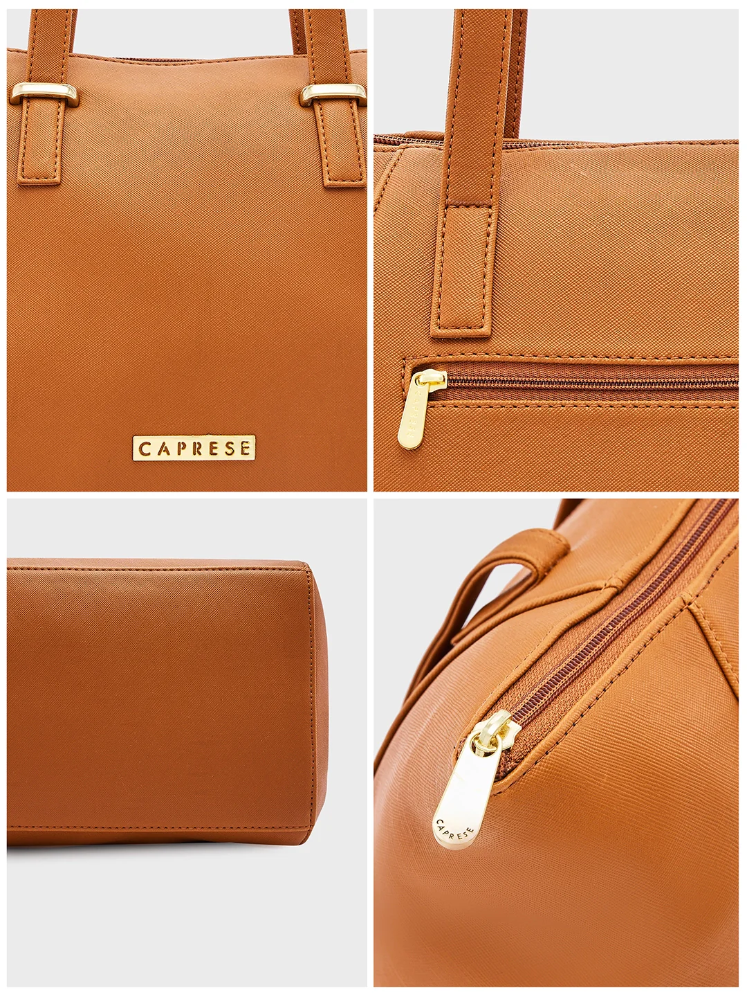 Caprese Afra Medium Tan Tote Bag - Image 13