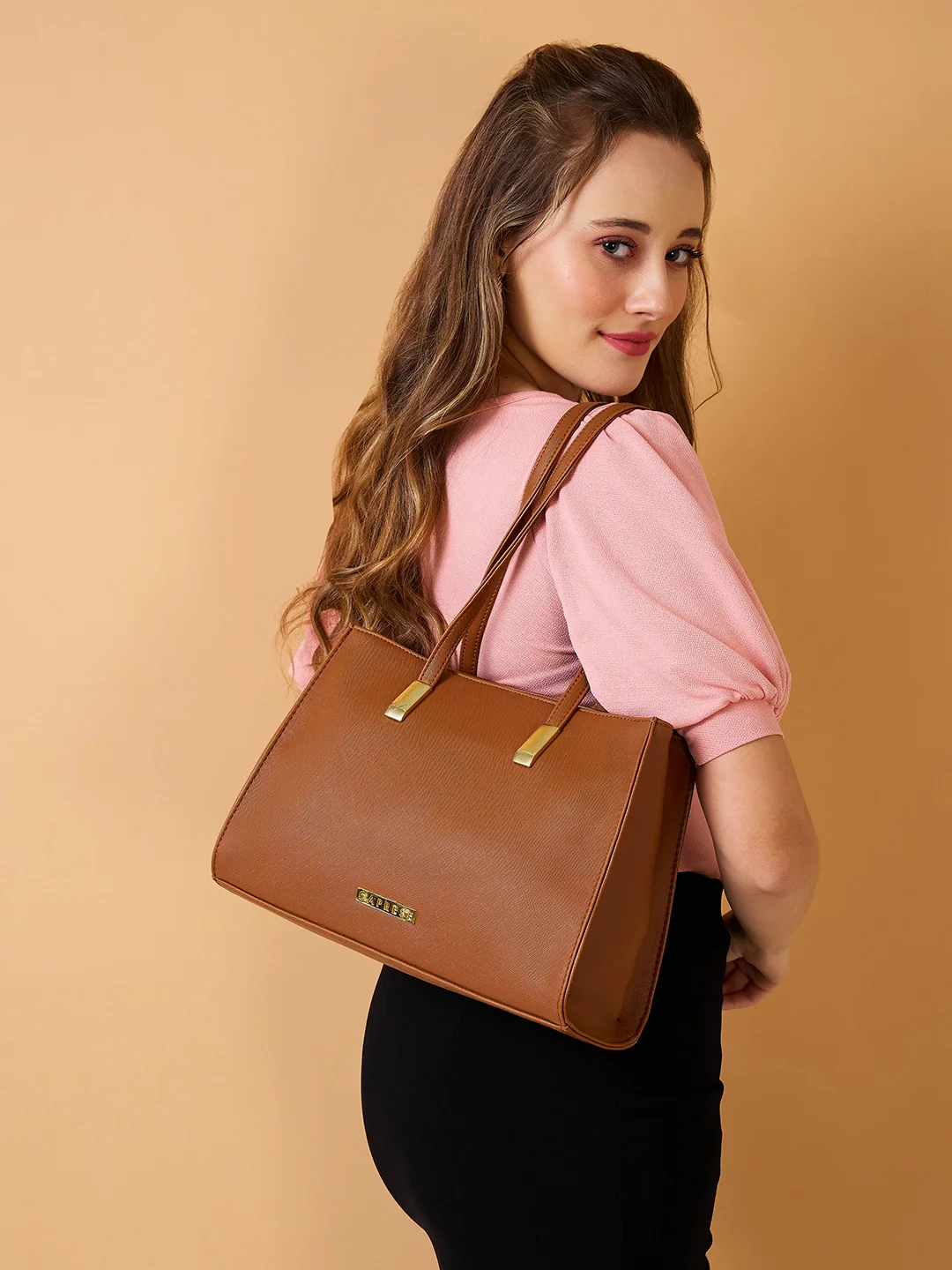 Caprese Afra Medium Tan Tote Bag - Image 2