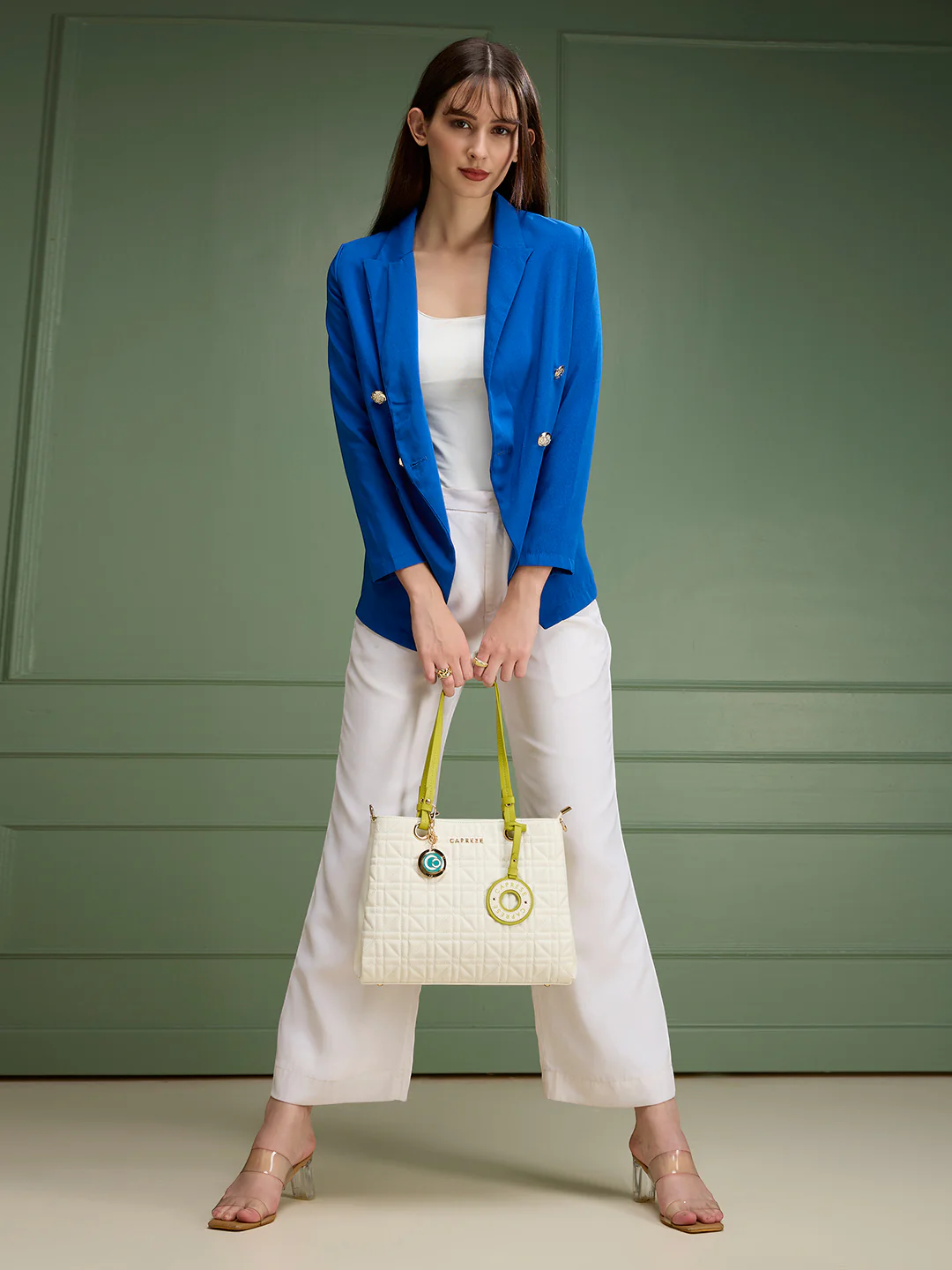 Caprese Aimee Large Alpine Oat Satchel Bag - Image 15