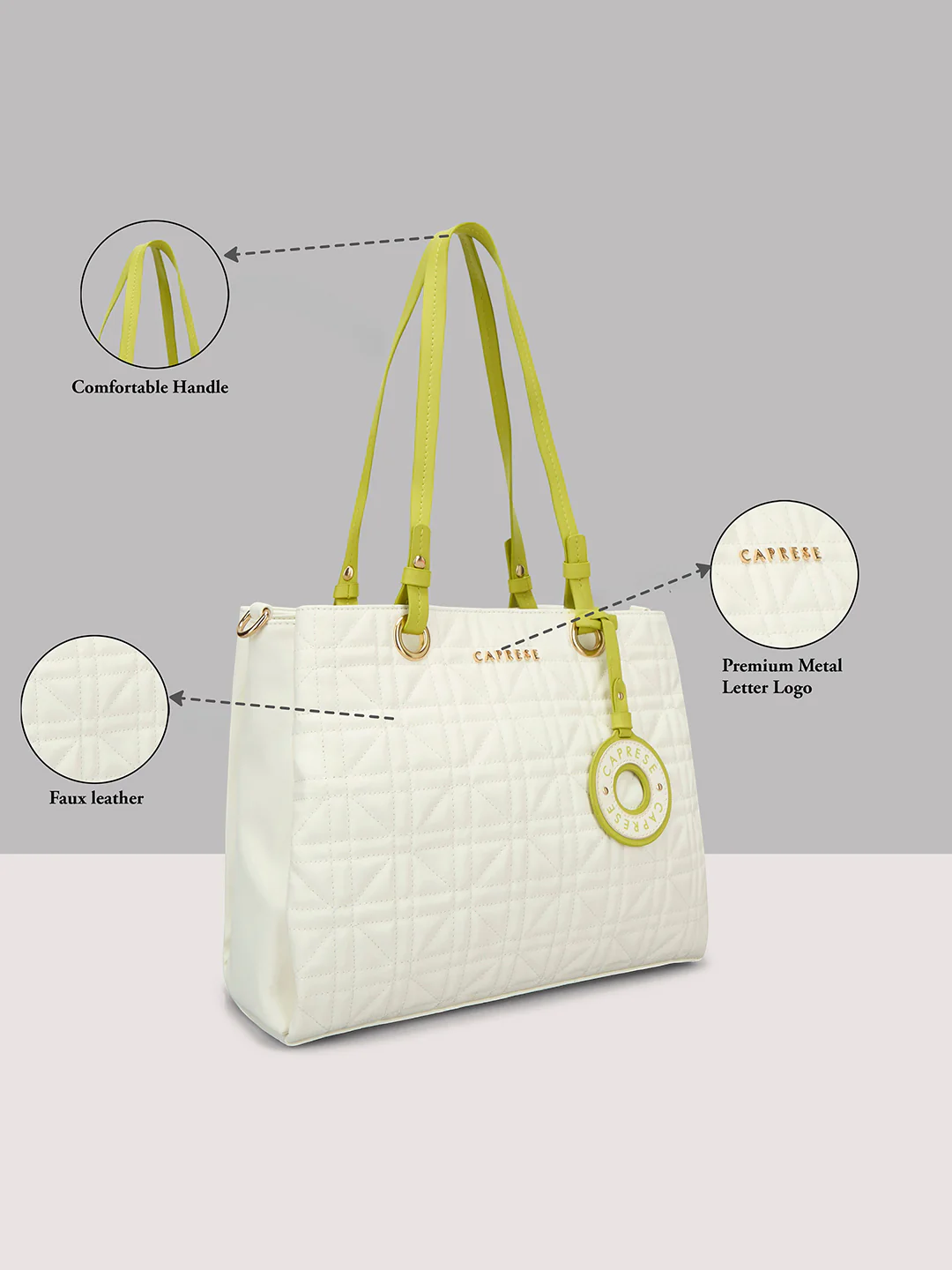 Caprese Aimee Large Alpine Oat Satchel Bag - Image 6