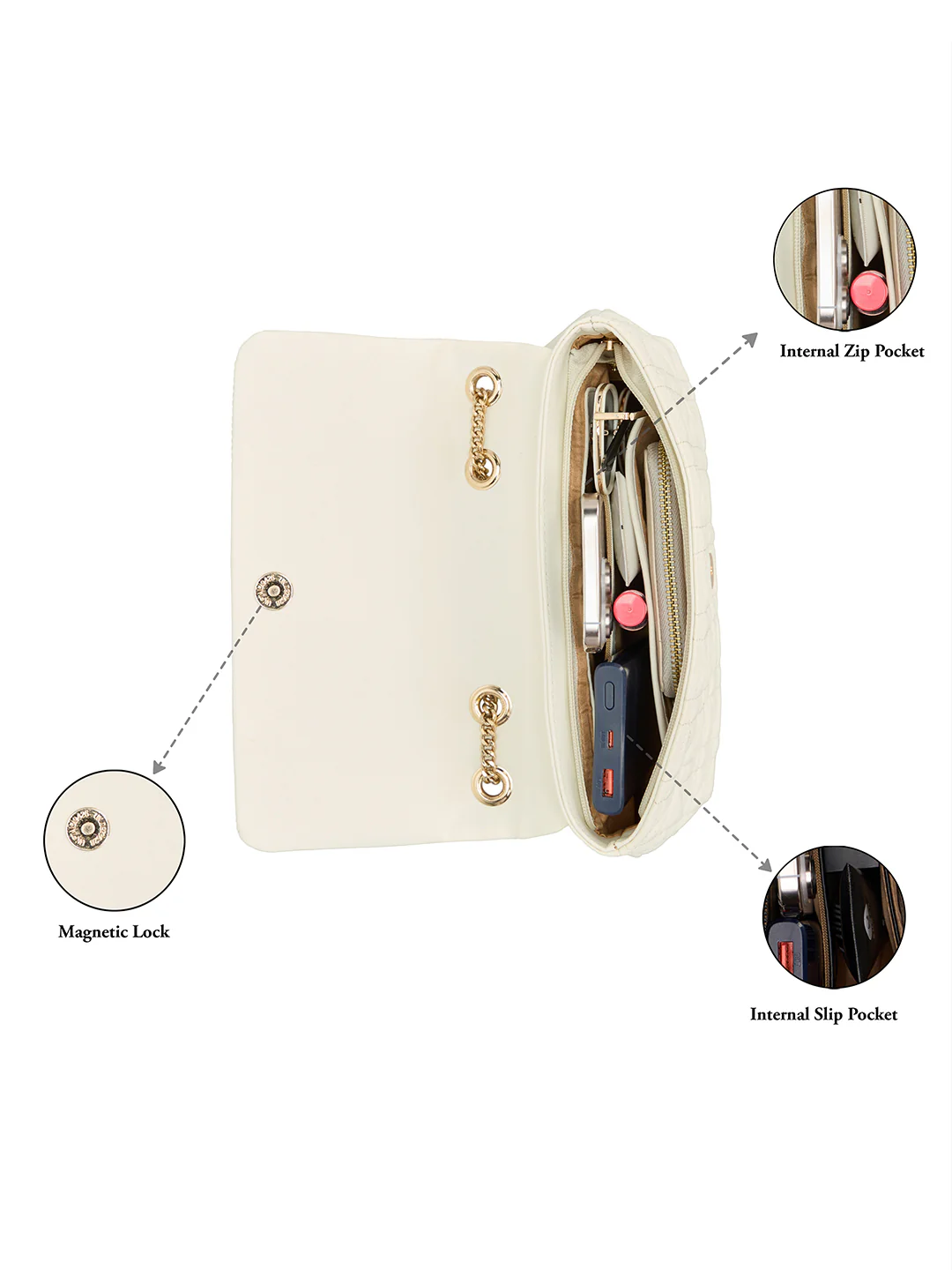 Caprese Aimee Medium Alpine Oat Sling Bag - Image 14