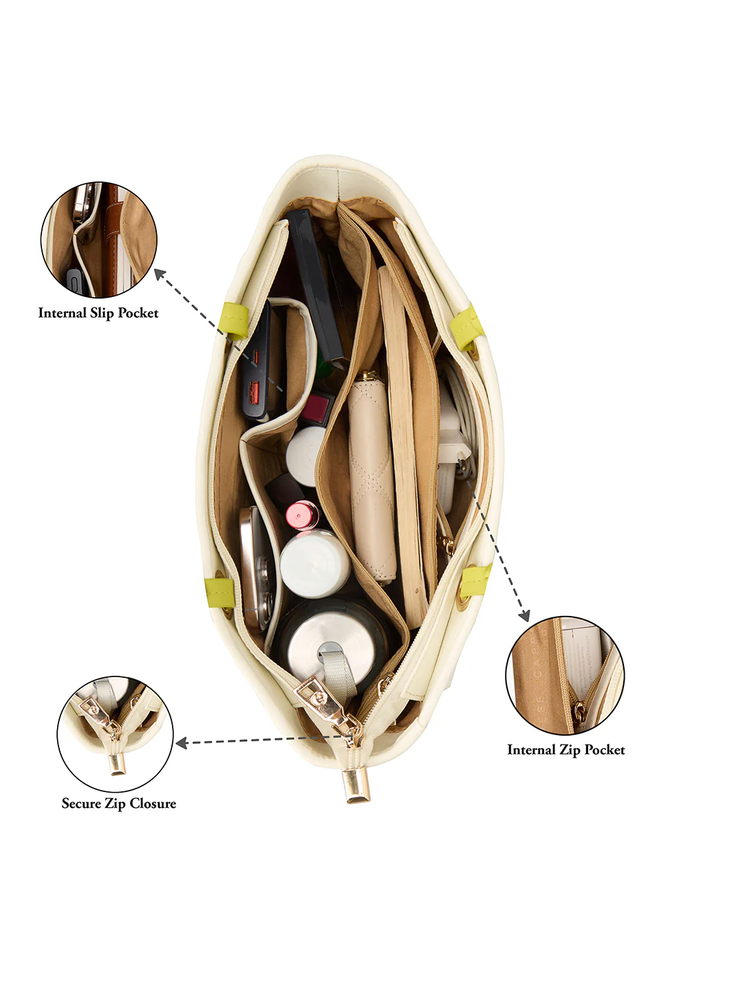 Caprese Aimee Medium Alpine Oat Tote Bag - Image 5