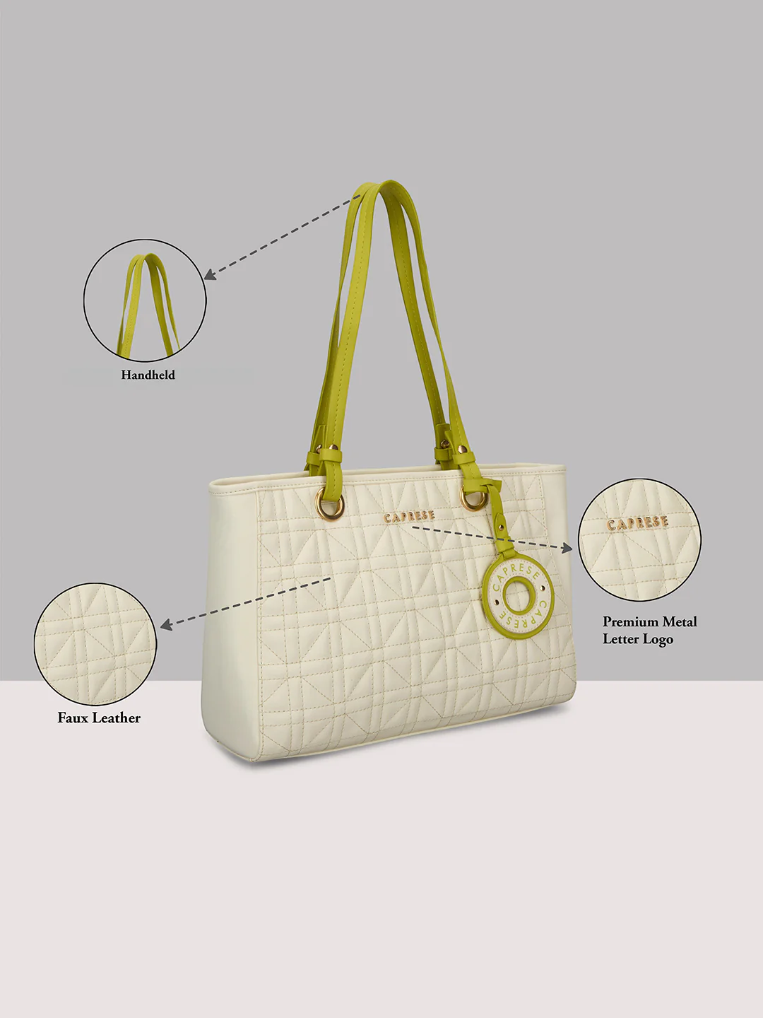 Caprese Aimee Medium Alpine Oat Tote Bag - Image 7