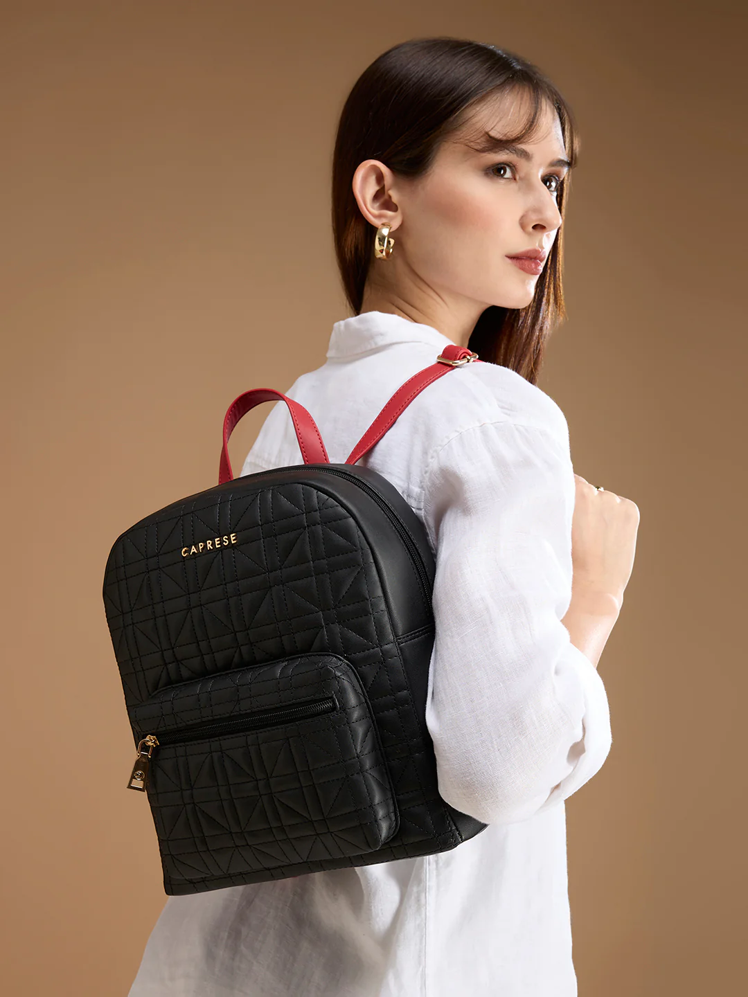 Caprese Aimee Medium Black Backpack - Image 11