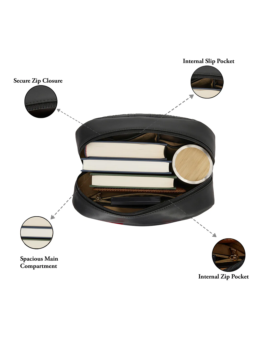 Caprese Aimee Medium Black Backpack - Image 13