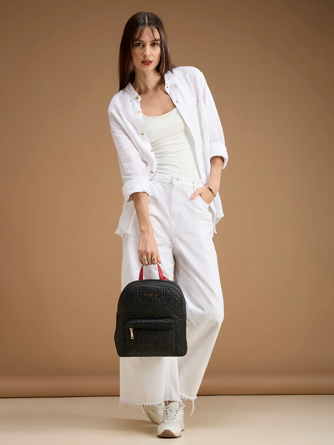 Caprese Aimee Medium Black Backpack - Image 2