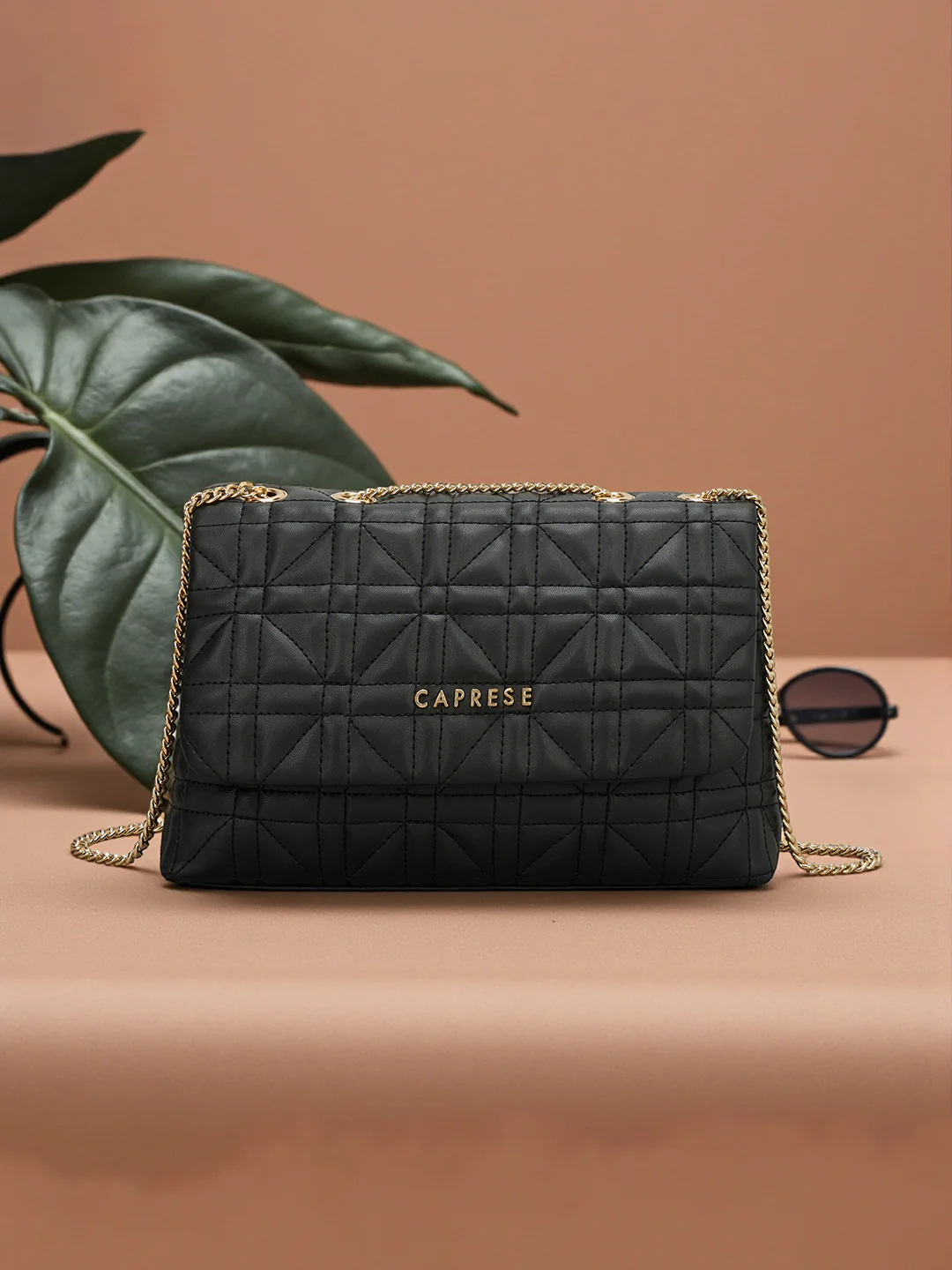 Caprese Aimee Medium Black Sling Bag - Image 11