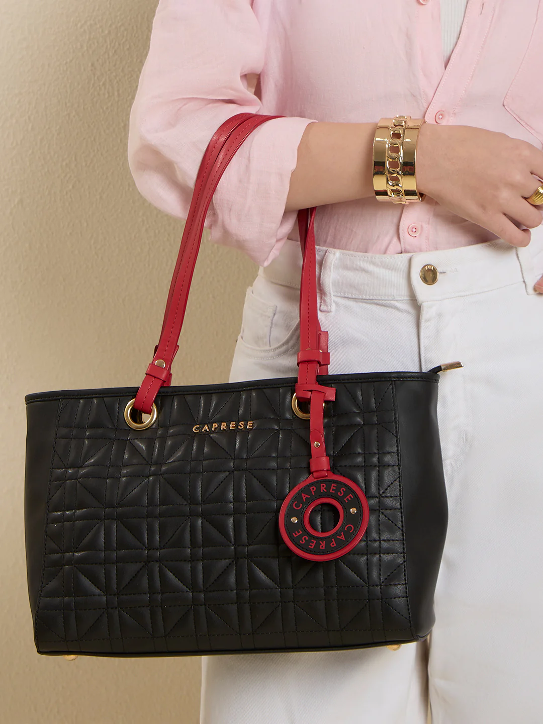 Caprese Aimee Medium Black Tote Bag - Image 12