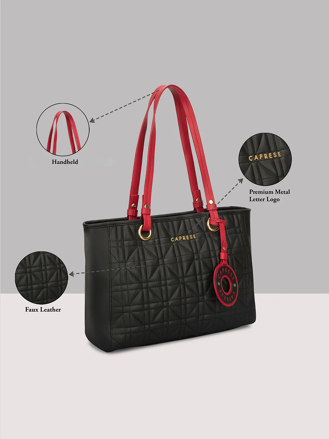 Caprese Aimee Medium Black Tote Bag - Image 6