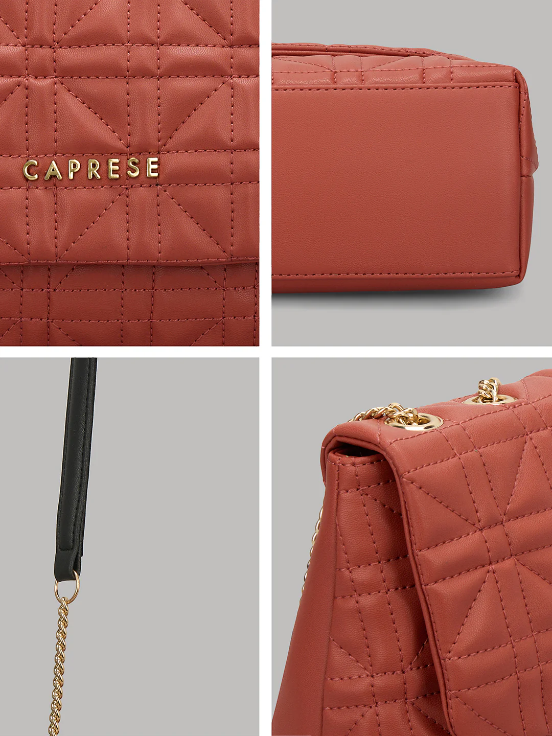 Caprese Aimee Medium Intense Rust Sling Bag - Image 10