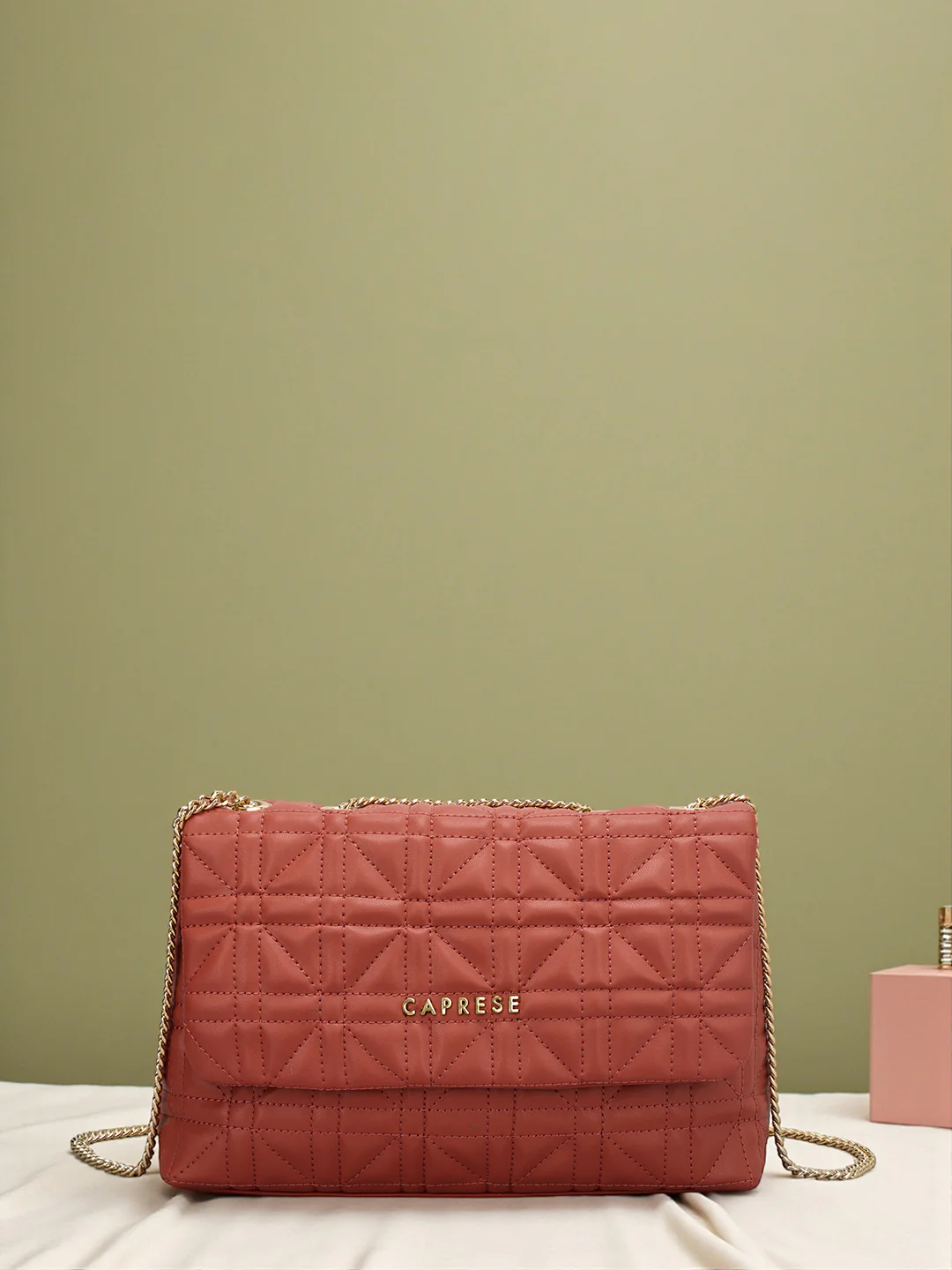 Caprese Aimee Medium Intense Rust Sling Bag - Image 11