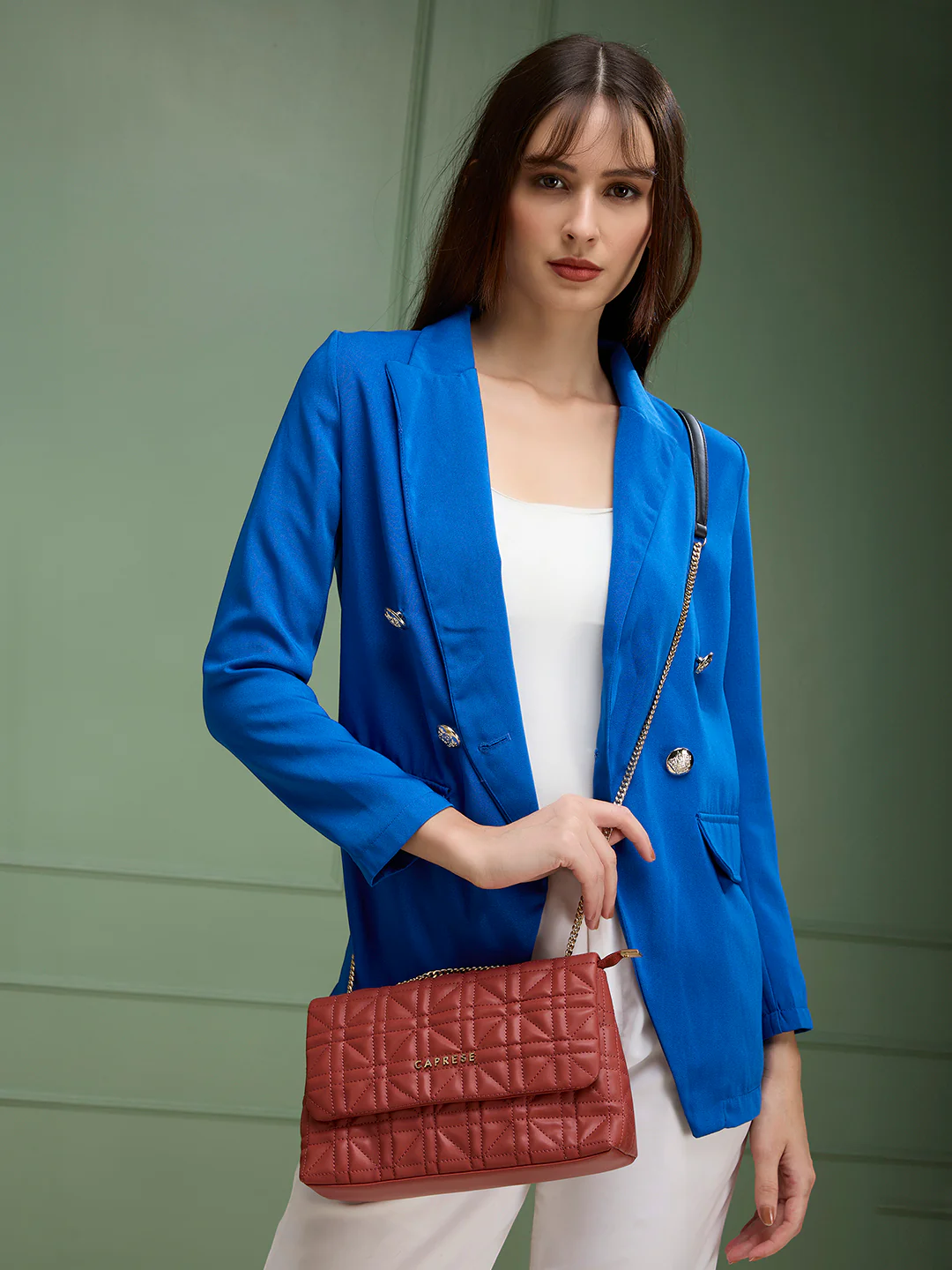 Caprese Aimee Medium Intense Rust Sling Bag - Image 13