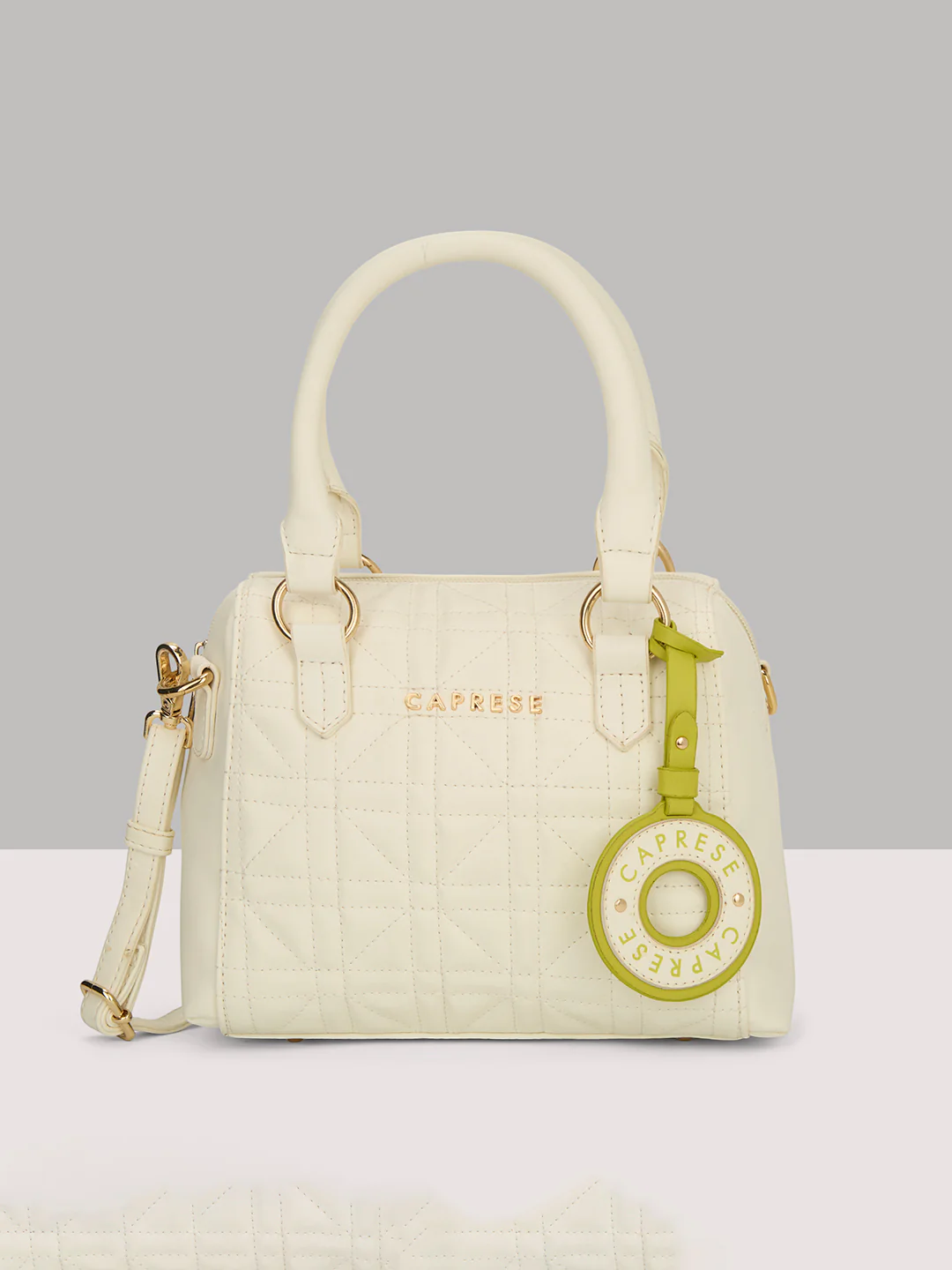 Caprese Aimee Small Alpine Oat Satchel Bag - Image 10