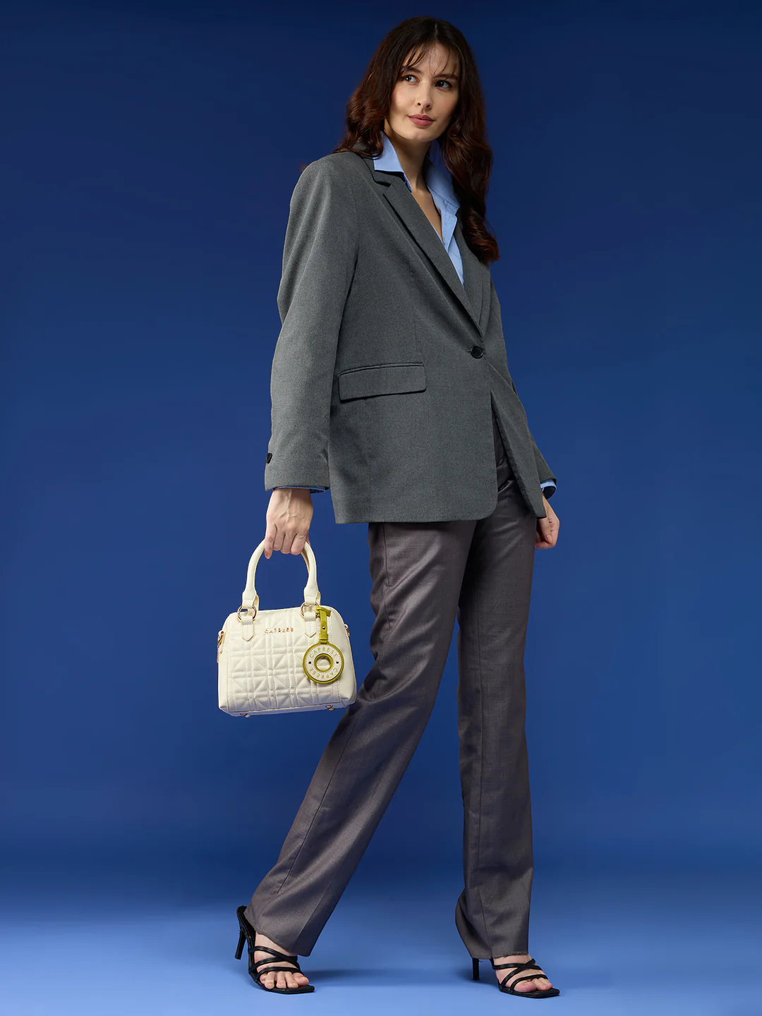 Caprese Aimee Small Alpine Oat Satchel Bag - Image 13