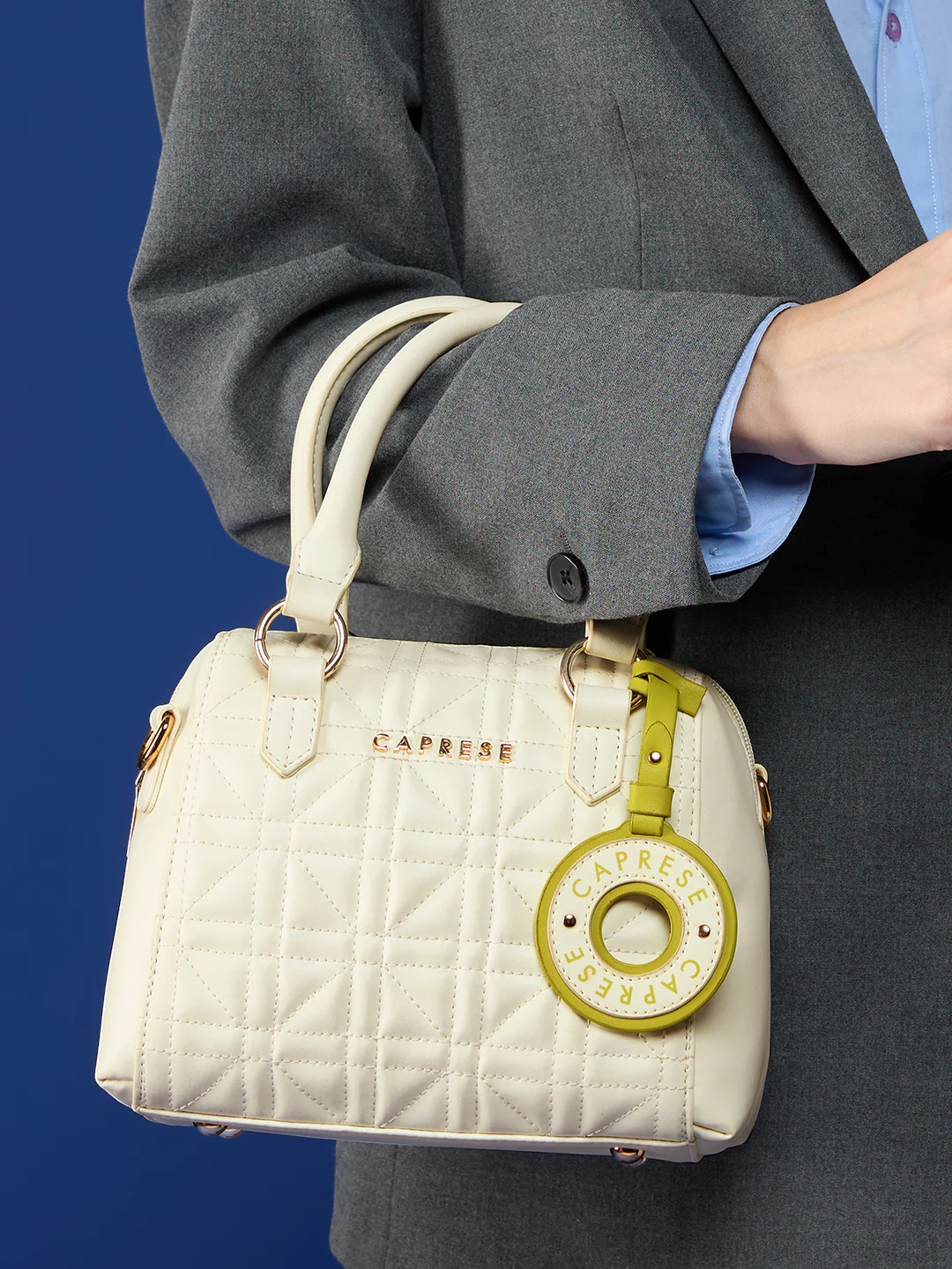Caprese Aimee Small Alpine Oat Satchel Bag - Image 14