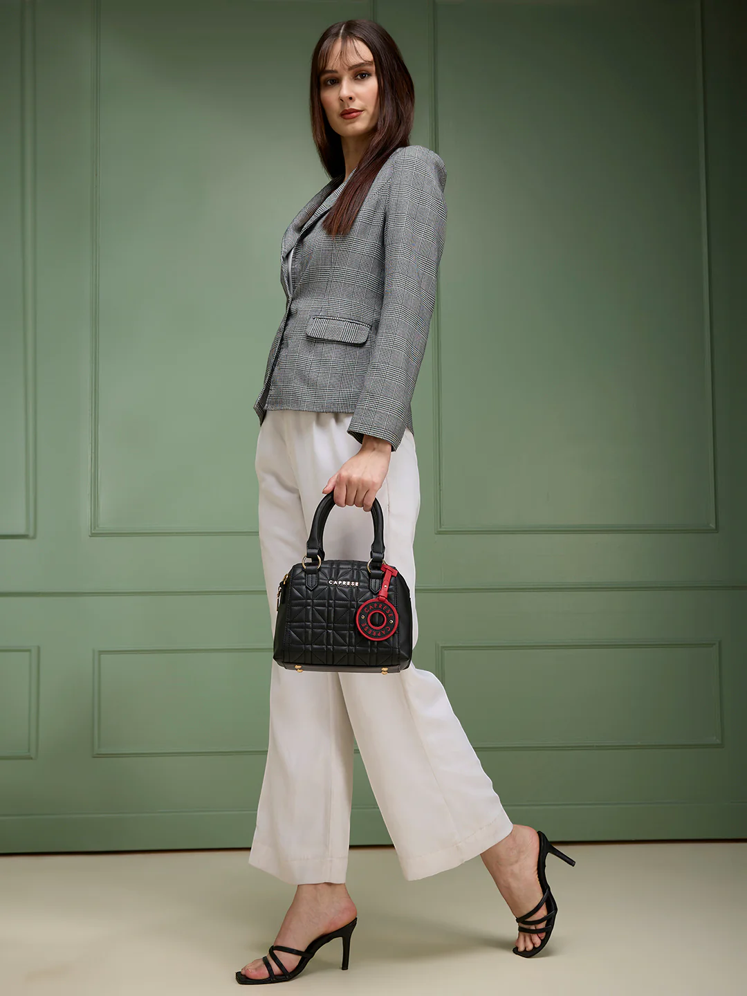 Caprese Aimee Small Black Satchel Bag - Image 14