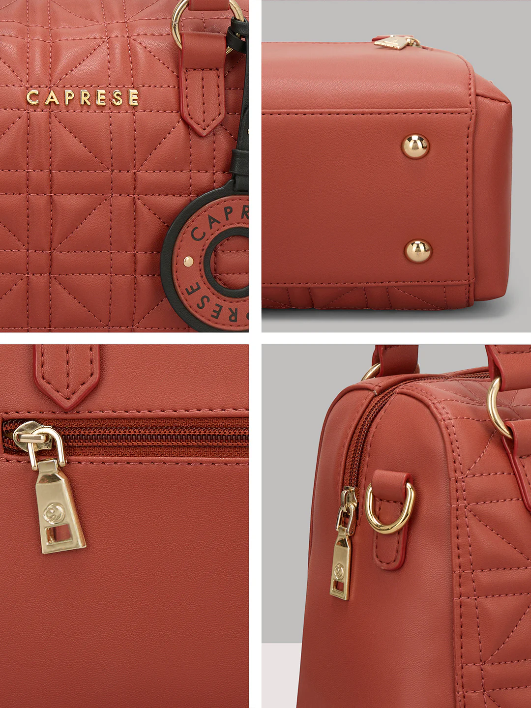 Caprese Aimee Small Intense Rust Satchel Bag - Image 10