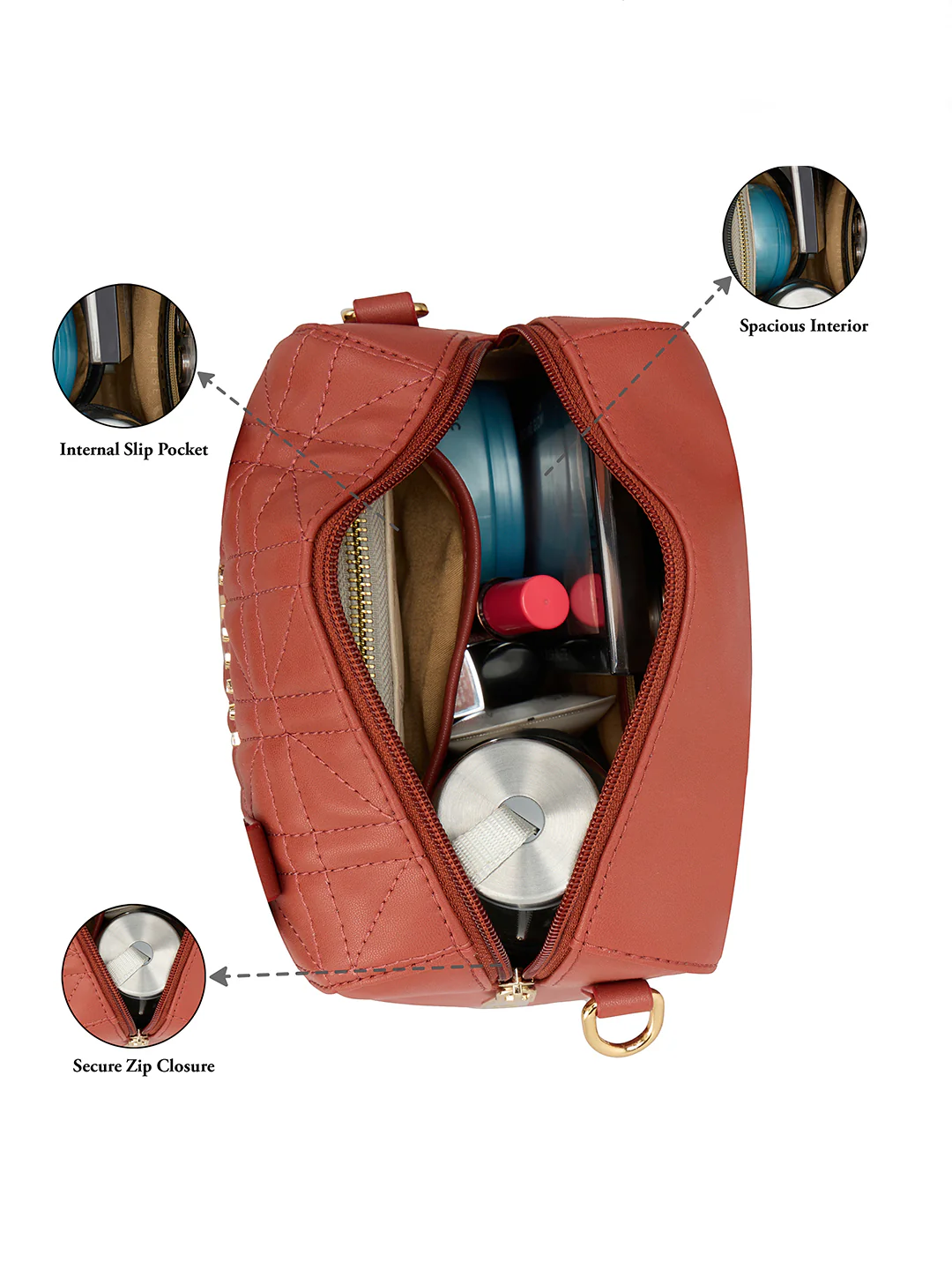 Caprese Aimee Small Intense Rust Satchel Bag - Image 16