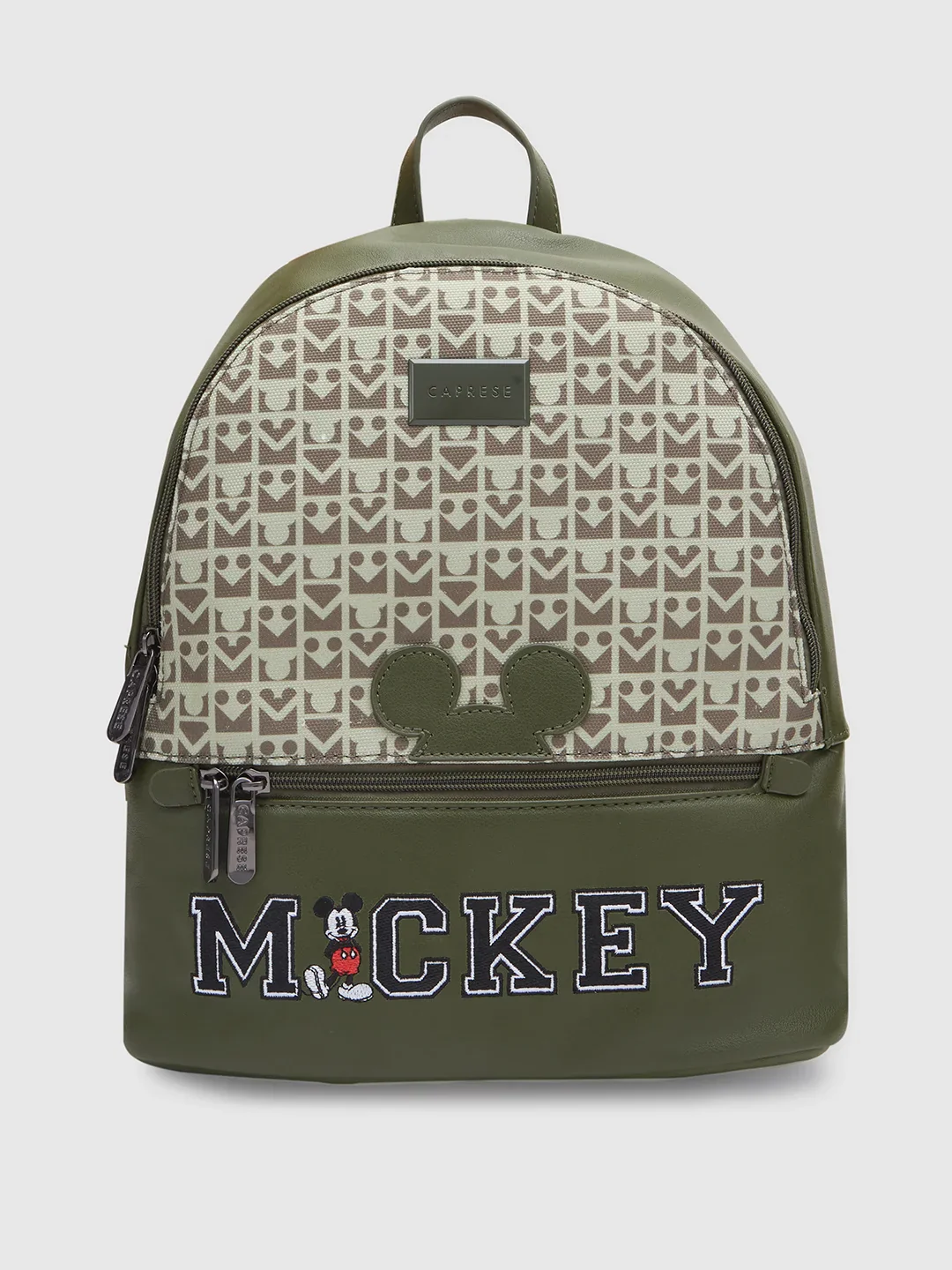 Caprese Disney Graphic Mickey Mouse Medium Olive Green Backpack - Image 3
