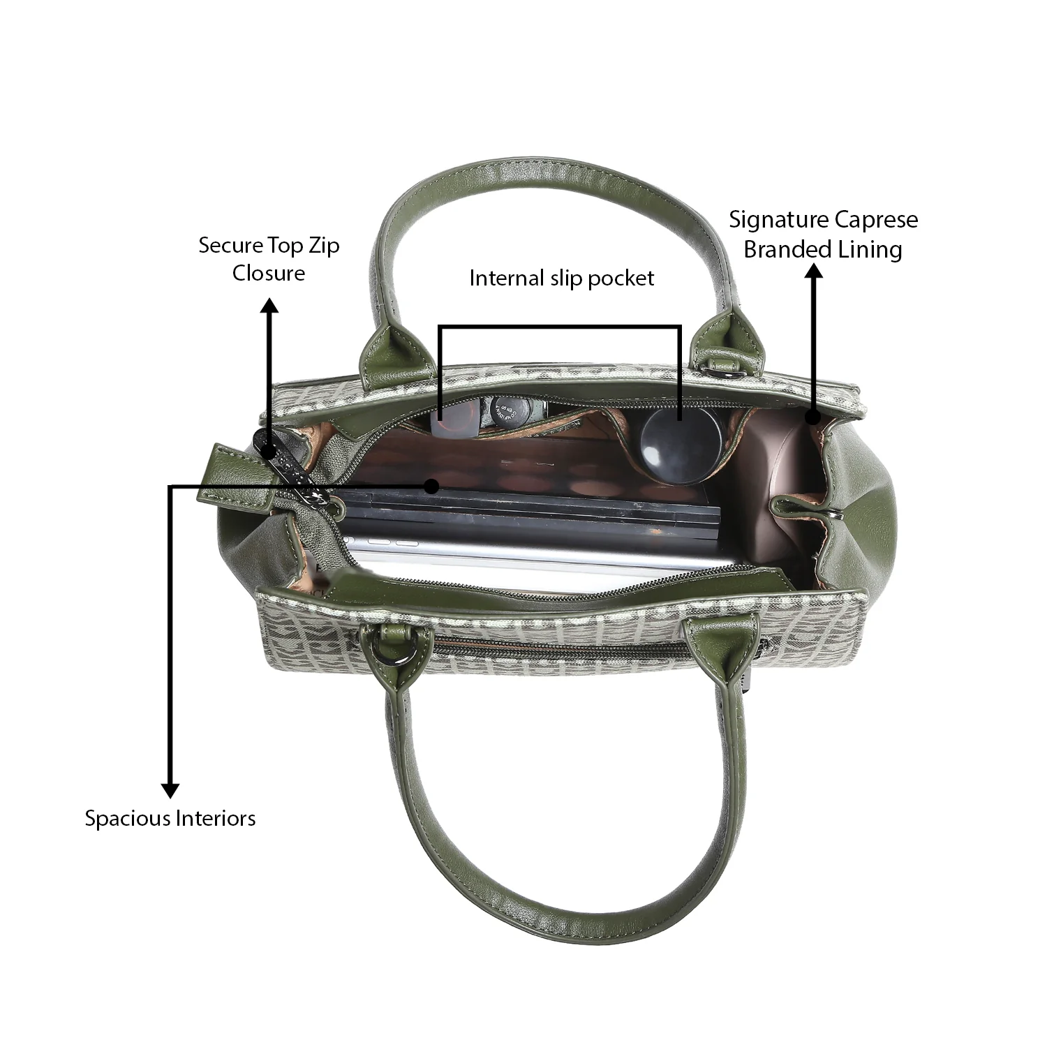 Caprese Disney Inspired Graphic Mickey Mouse Medium Olive Green Sling Bag - Image 8