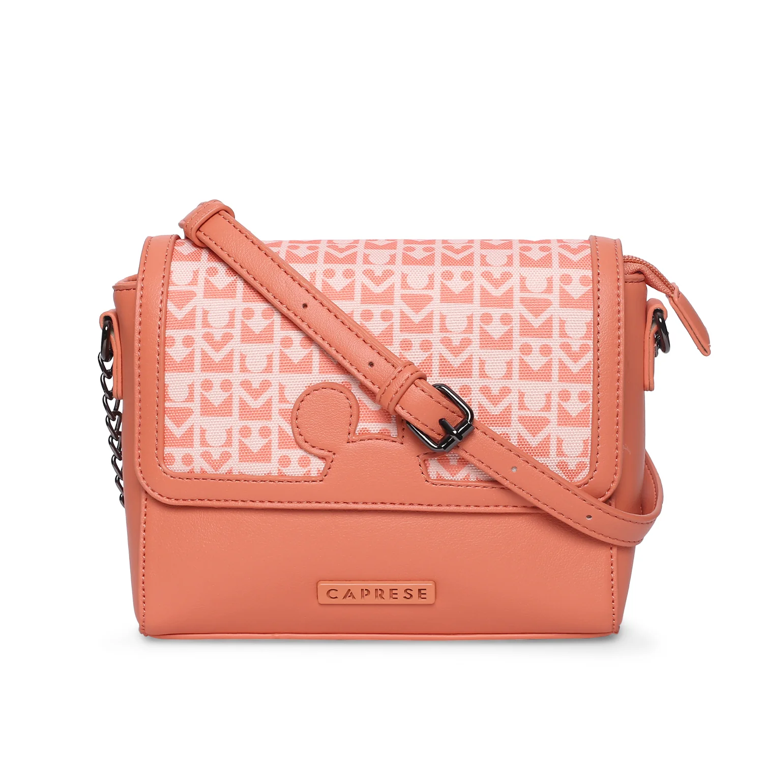 Caprese Disney Inspired Graphic Mickey Mouse Medium Coral Sling Bag