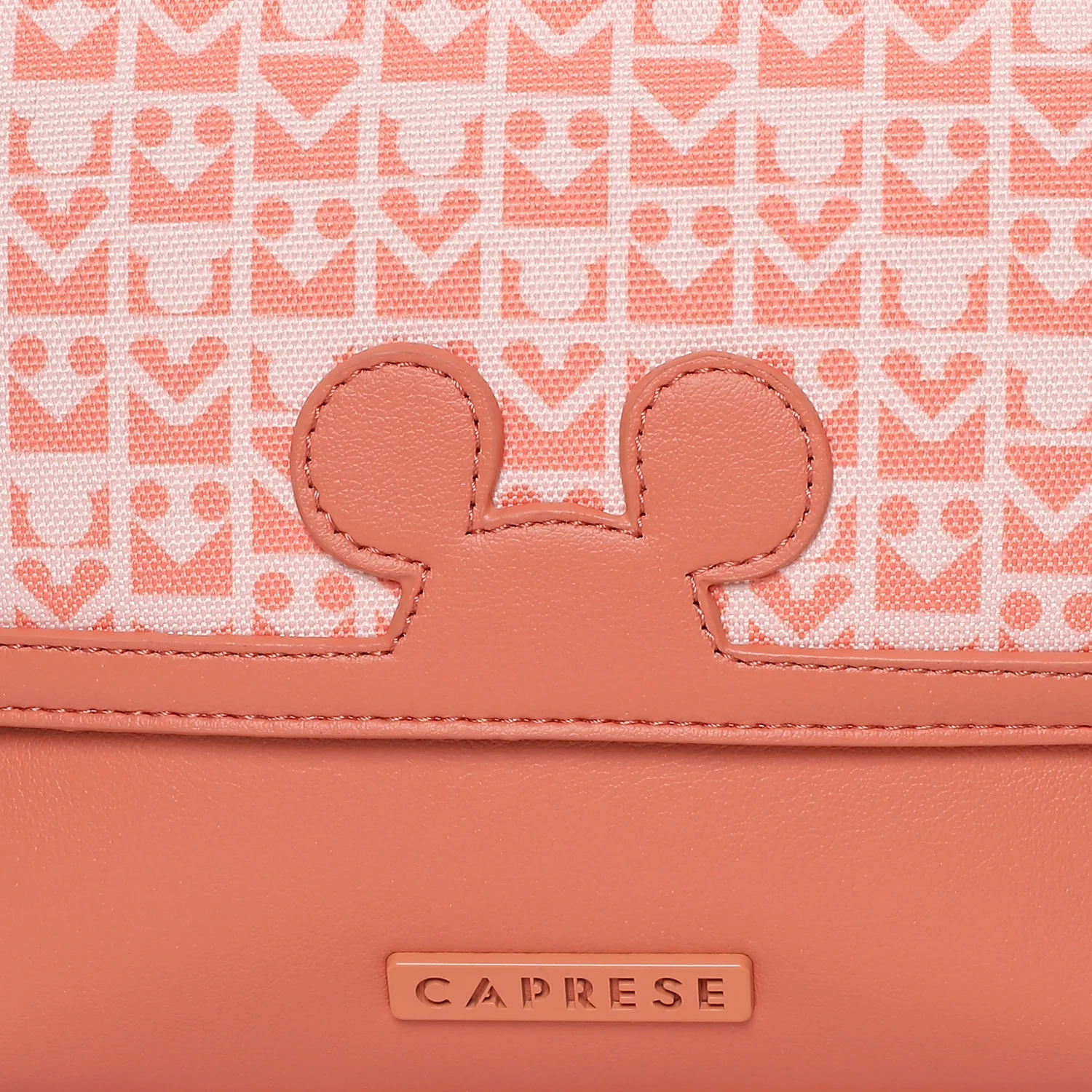 Caprese Disney Inspired Graphic Mickey Mouse Medium Coral Sling Bag - Image 10