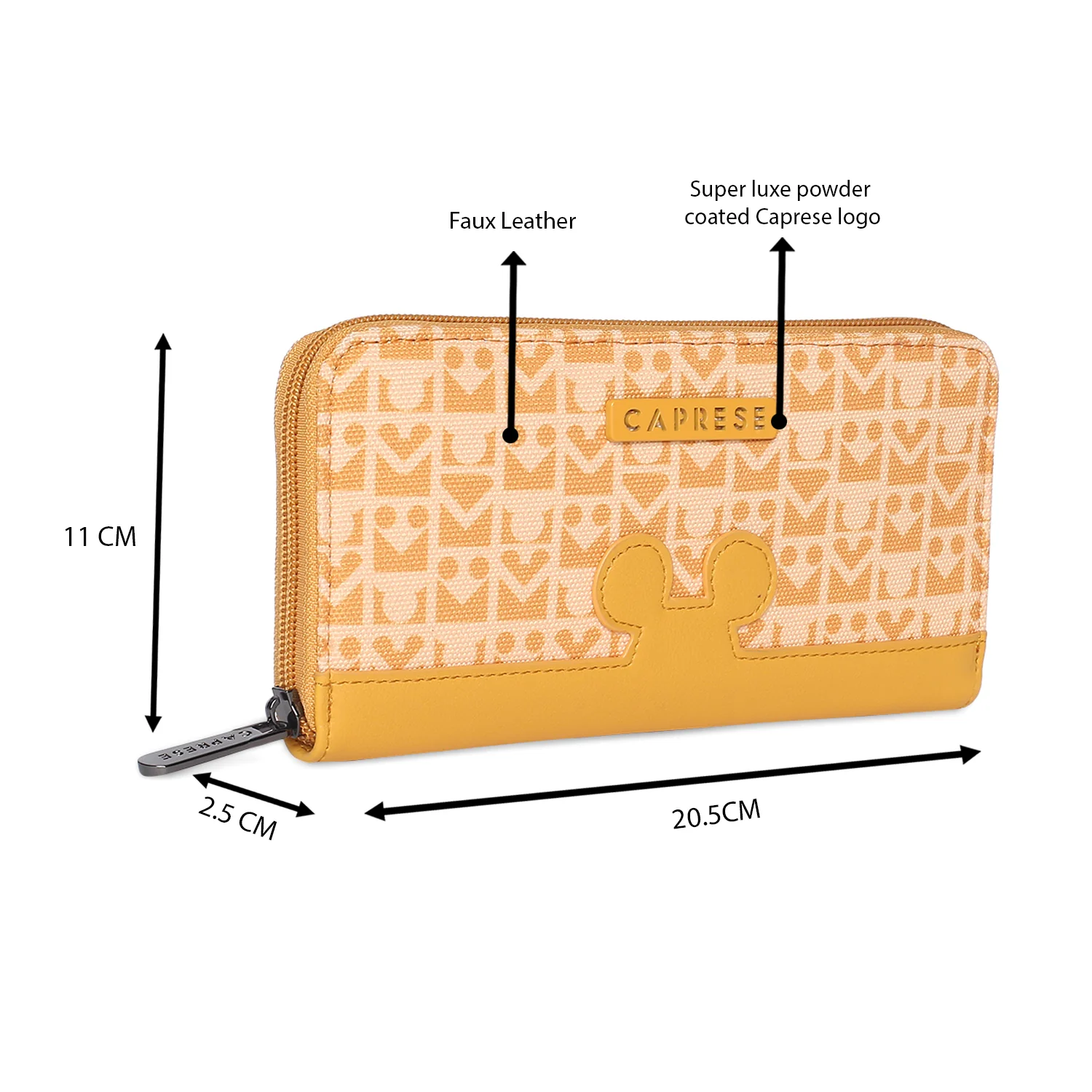 Caprese Disney Inspired Graphic Mickey Mouse Medium Yellow Wallet - Image 12