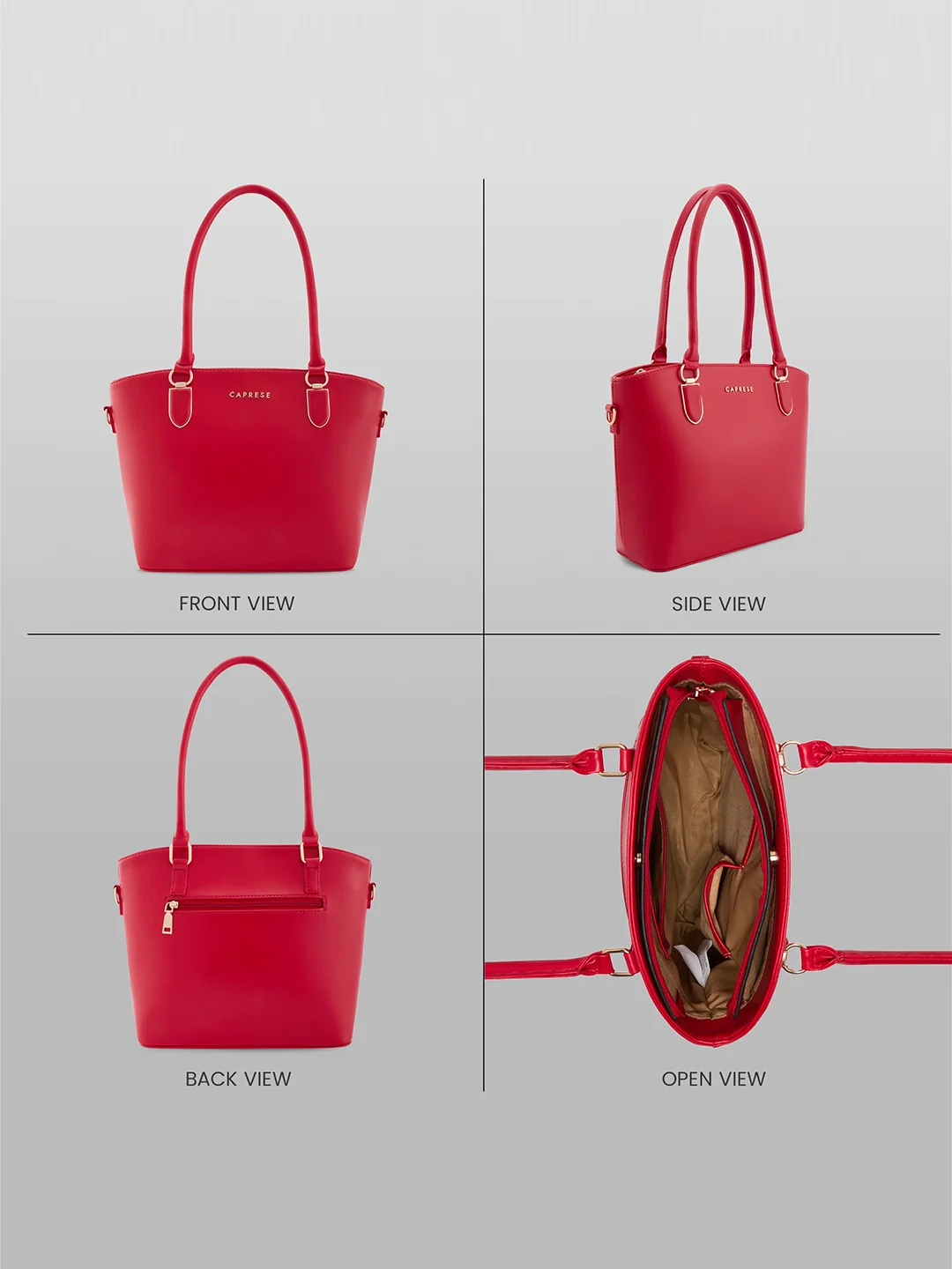 Caprese Akina Medium Red Satchel Bag - Image 8