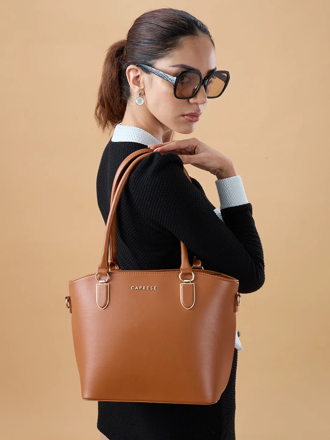 Caprese Akina Medium Tan Satchel Bag - Image 2