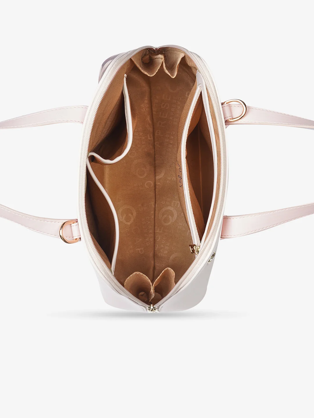 Caprese Alaya Medium Brown Satchel Bag - Image 7