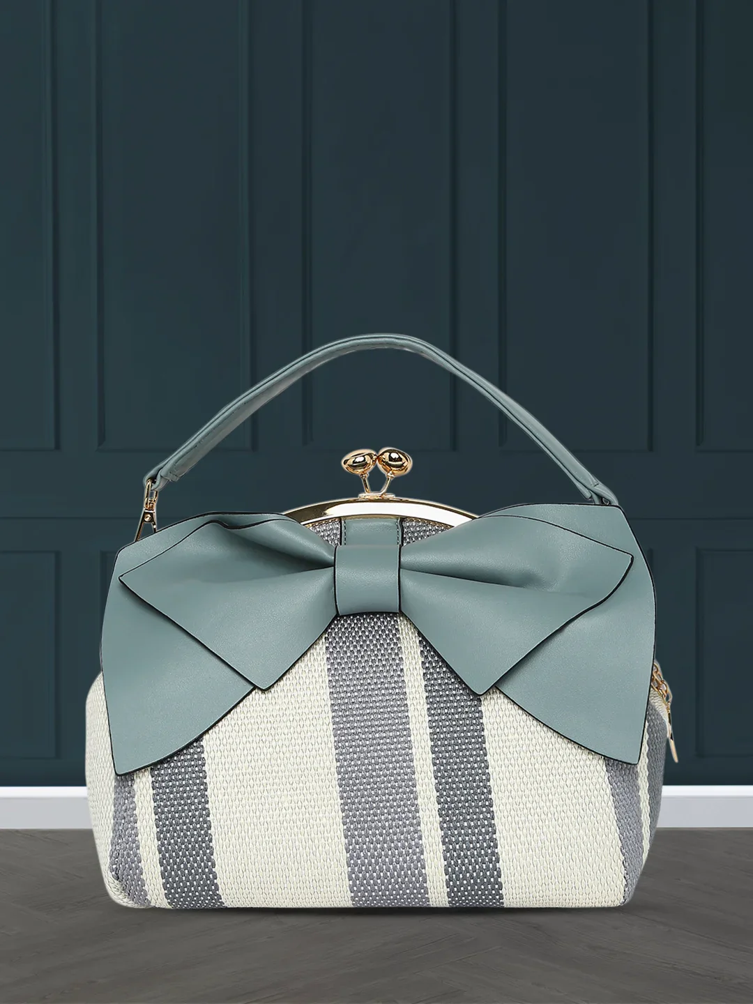 Caprese Alessia Large Light Blue Satchel Bag - Image 12